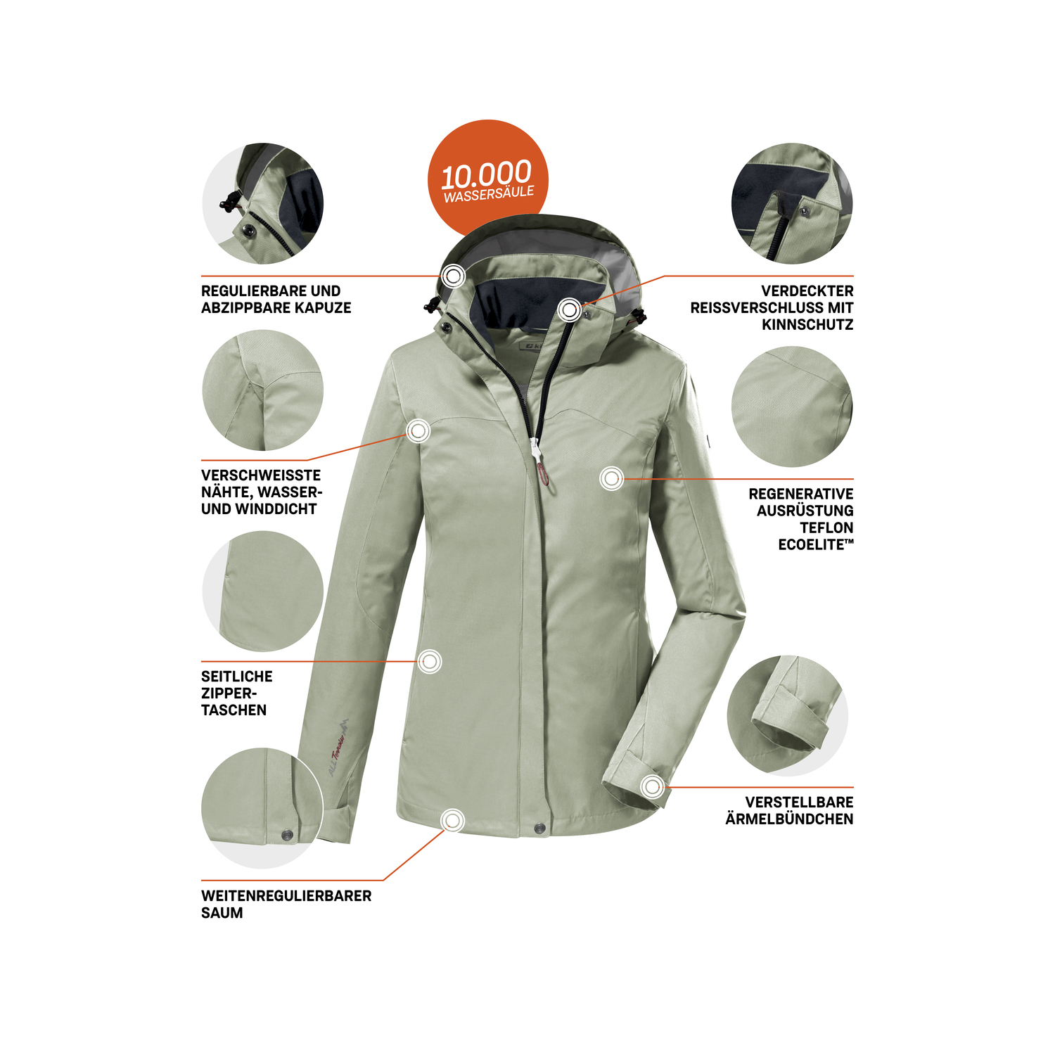 Damen killtec Grün KOS 133 WMN JCKT 00741 54 Funktionsjacke