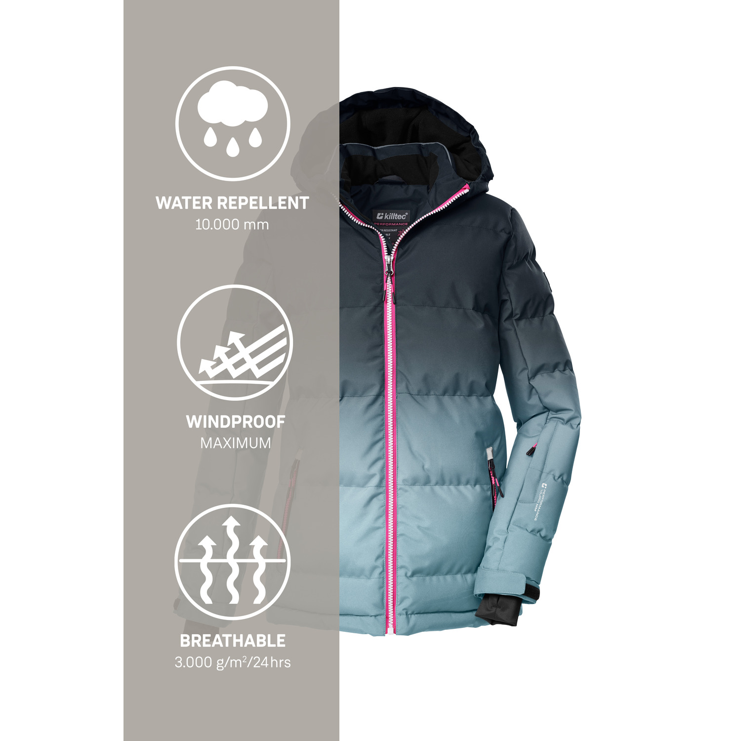 Kinder Mädchen killtec Hellblau KSW 330 GRLS SKI QLTD JCKT 00661 176 Funktionsjacke
