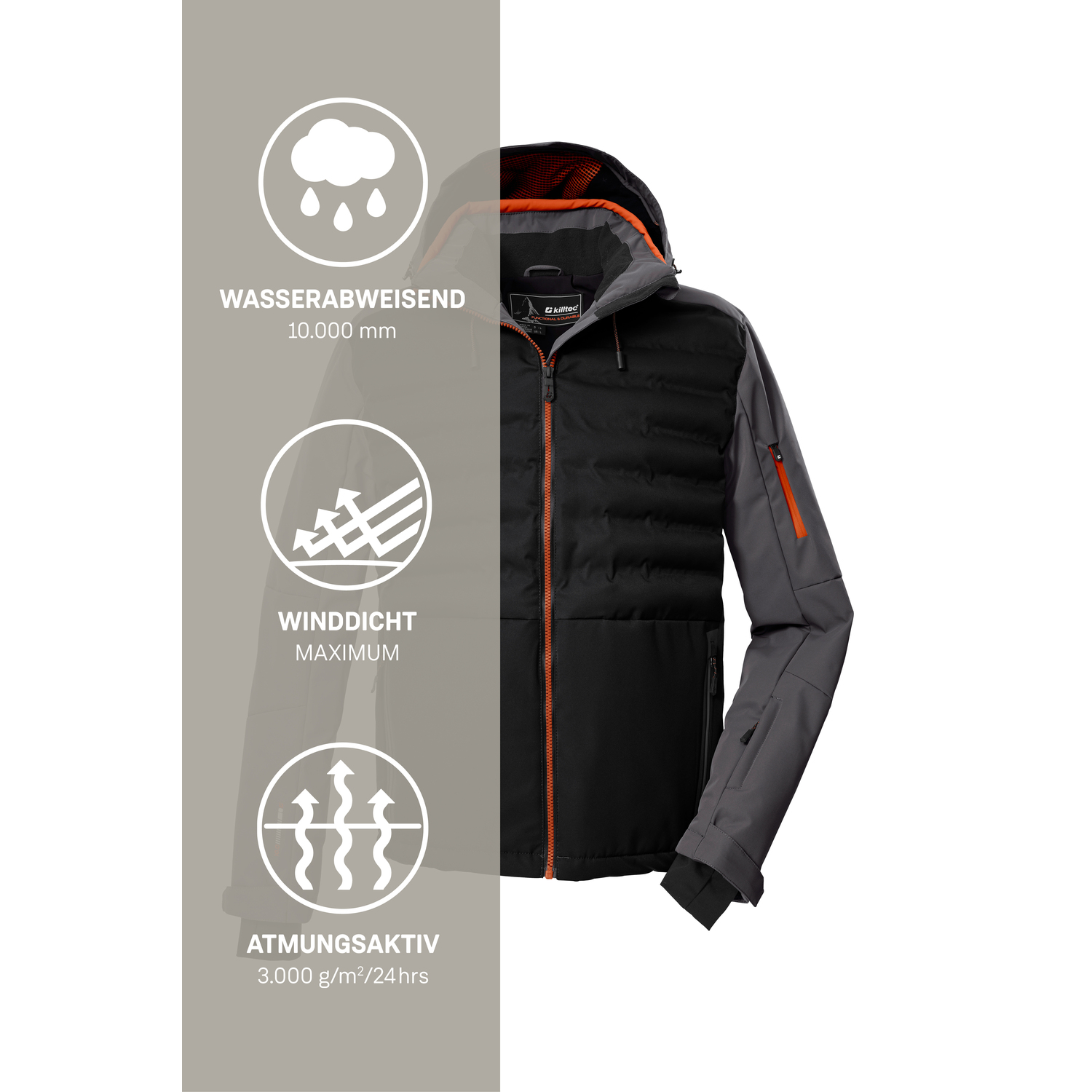 Herren killtec Schwarz KSW 72 MN SKI JCKT Funktionsjacke