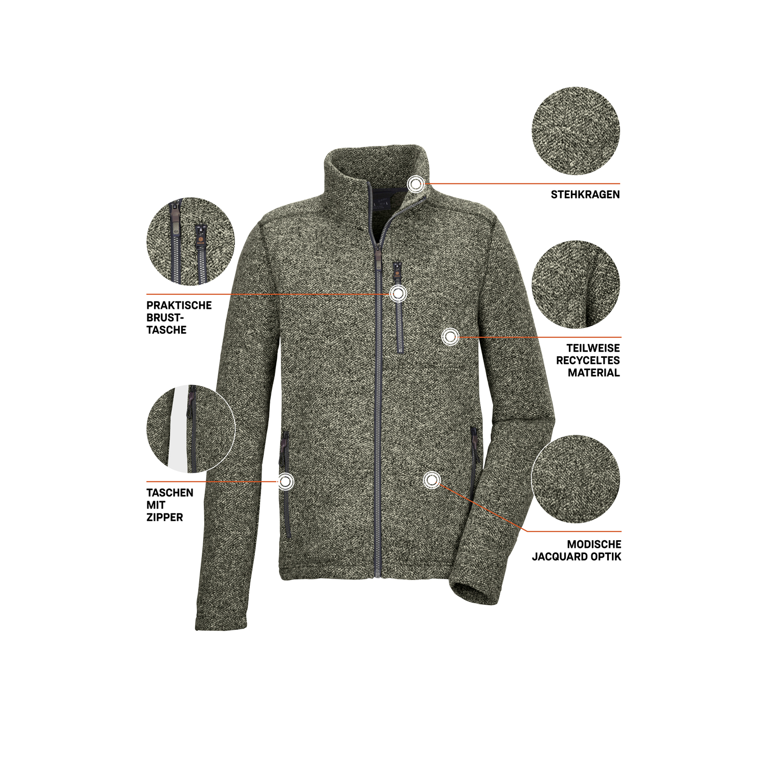 Herren G.I.G.A. DX by killtec Dunkeloliv GW 55 MN KNTFLC JCKT 00756 4XL Unterjacke