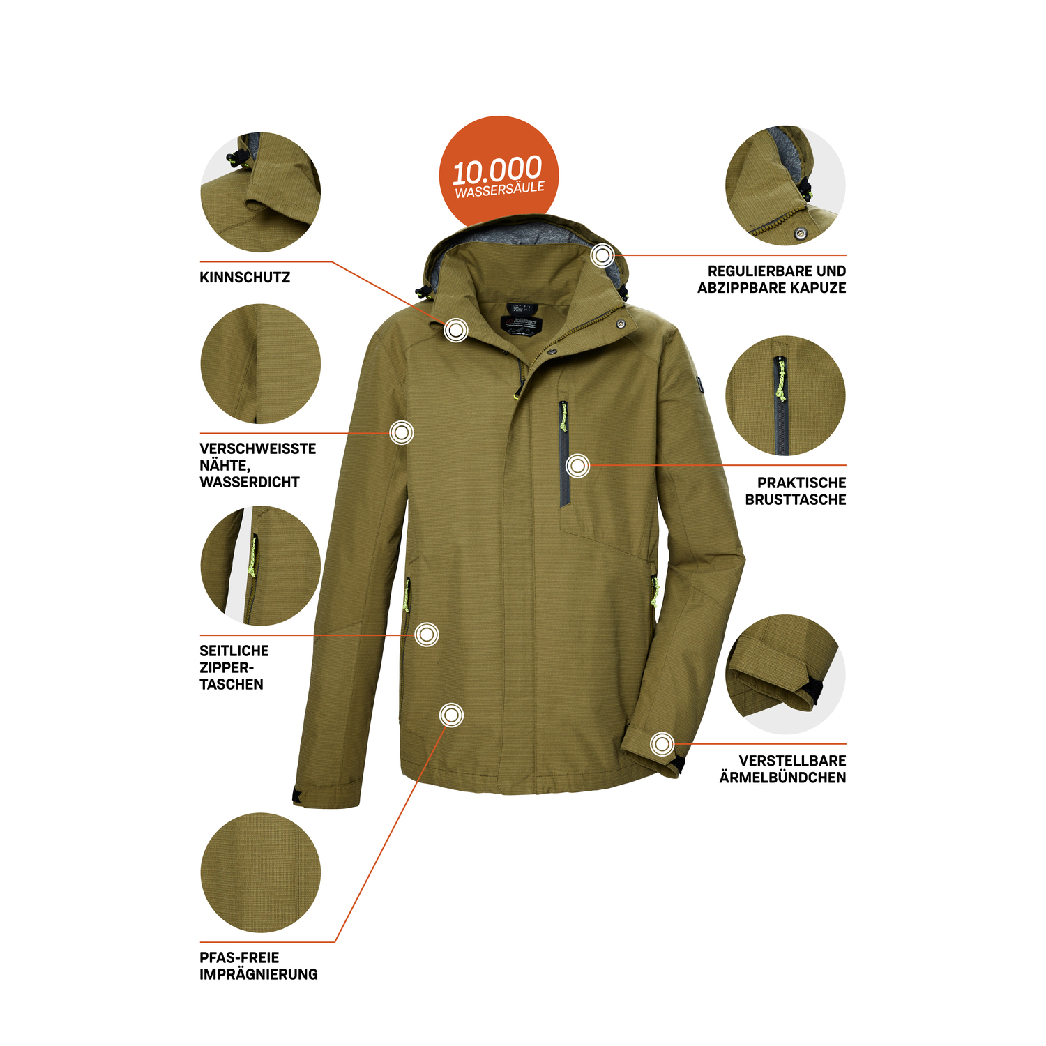 Herren killtec Grün KOS 256 MN JCKT_CARLEB 00778 4XL Funktionsjacke