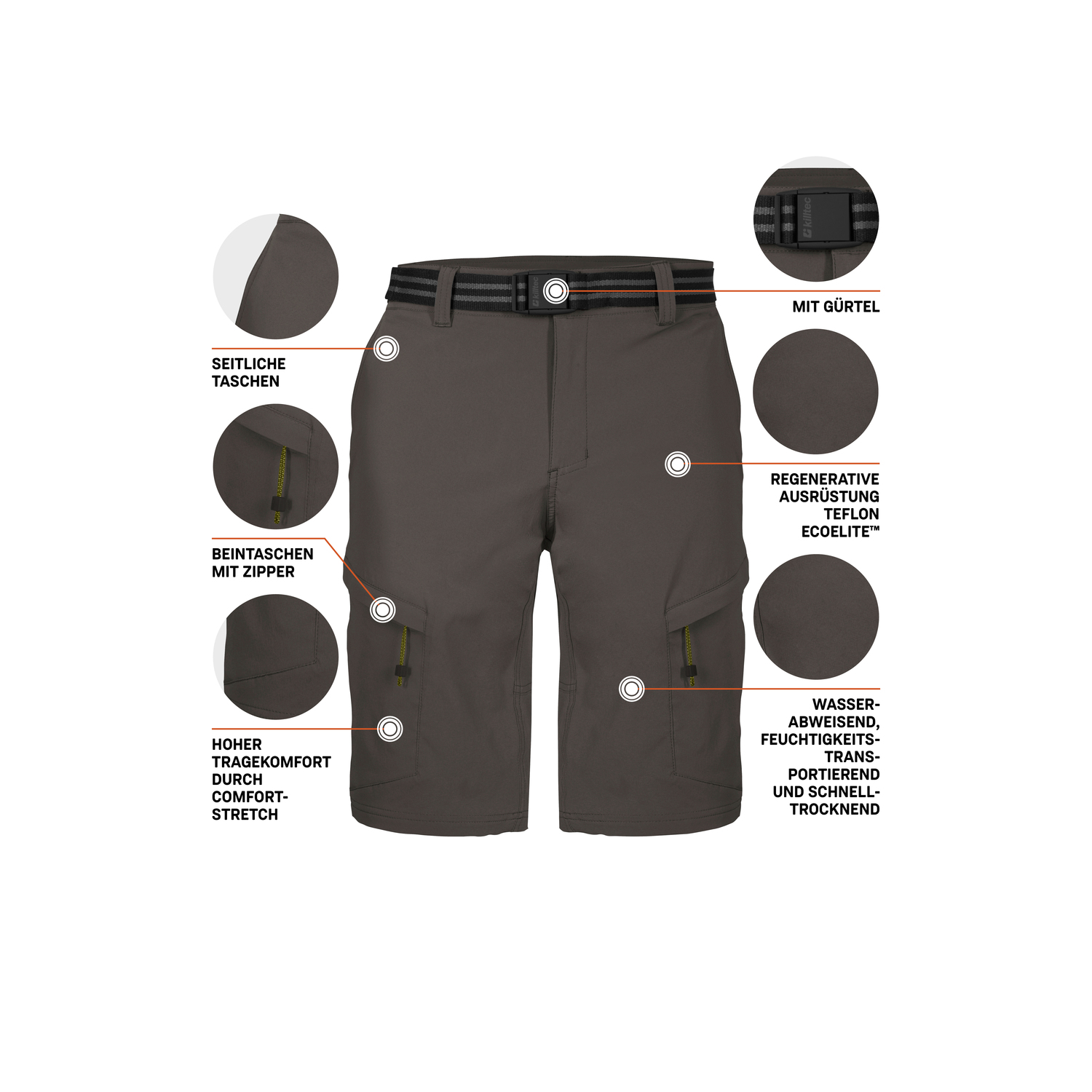 Herren killtec Grün KOS 11 MN BRMDS Bermuda