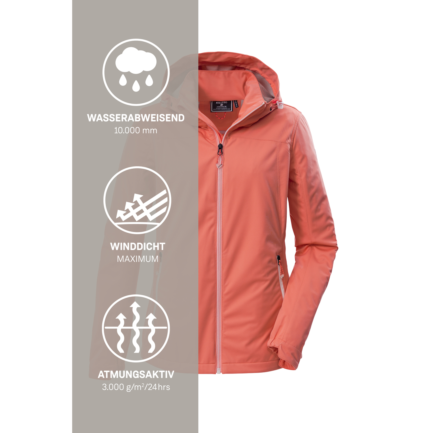 Damen killtec Pink KOS 69 WMN SFTSHLL JCKT 00643 50 Funktionsjacke