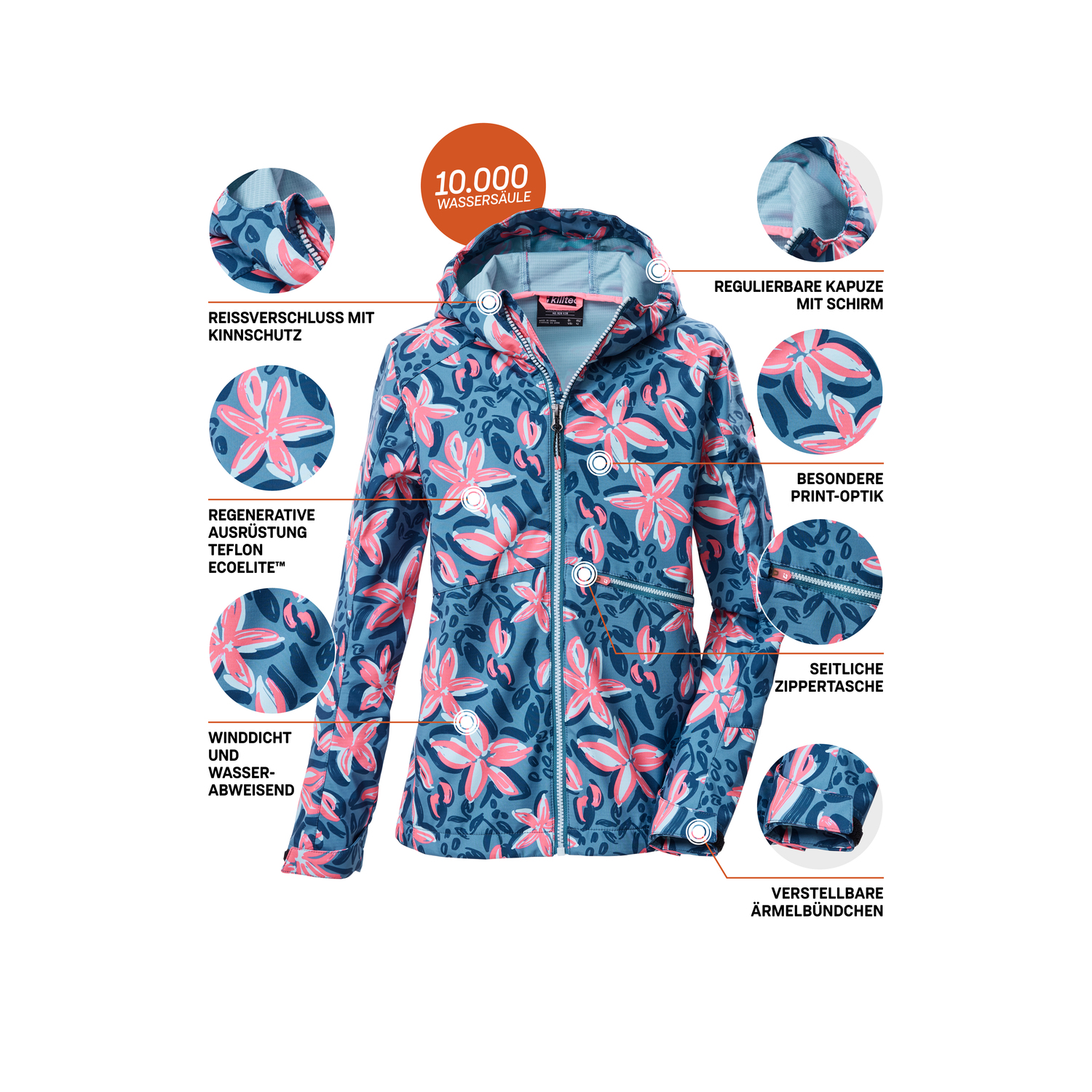 Kinder killtec Blau KOS 154 GRLS SFTSHLL JCKT Funktionsjacke