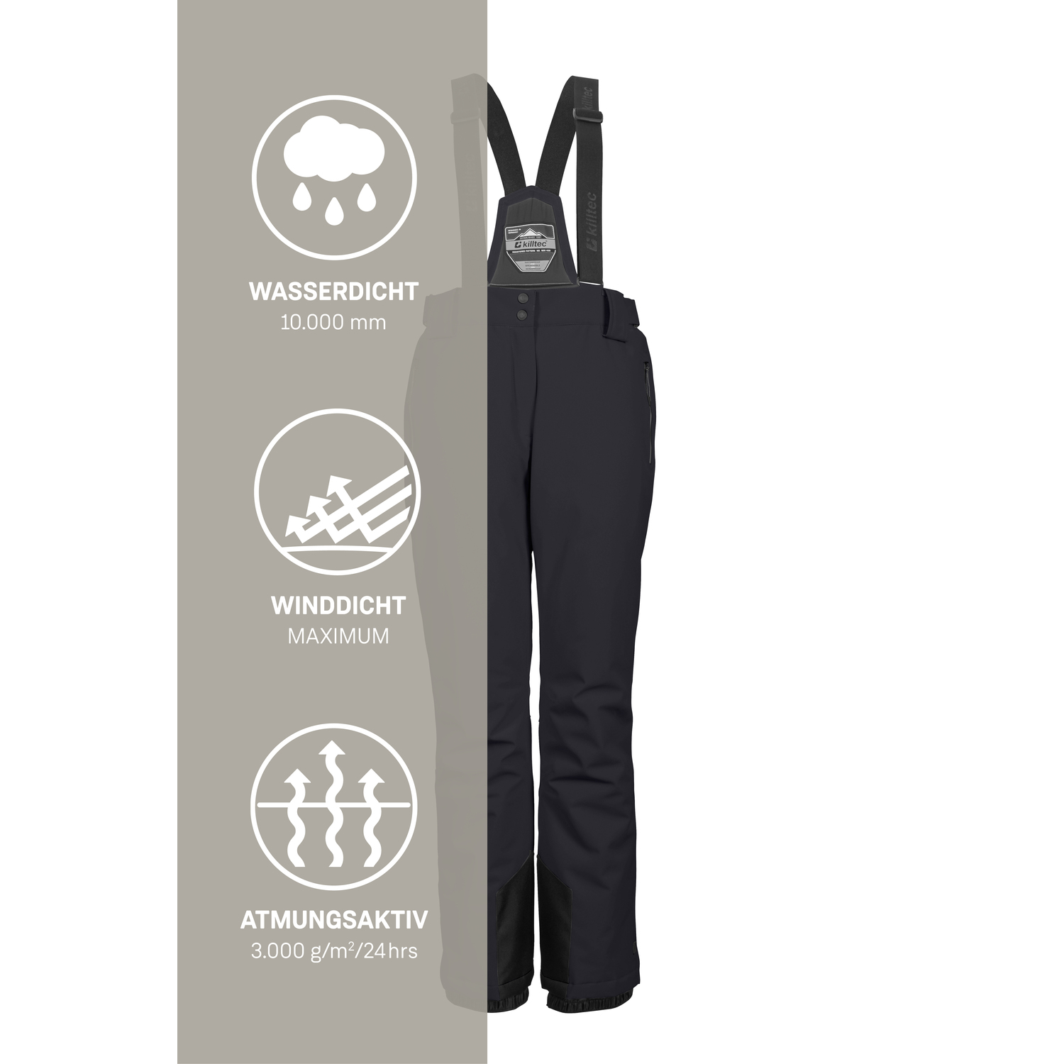 Damen killtec Schwarz KSW 249 WMN SKI PNTS_ERIELLE 00200 54 Latzhose