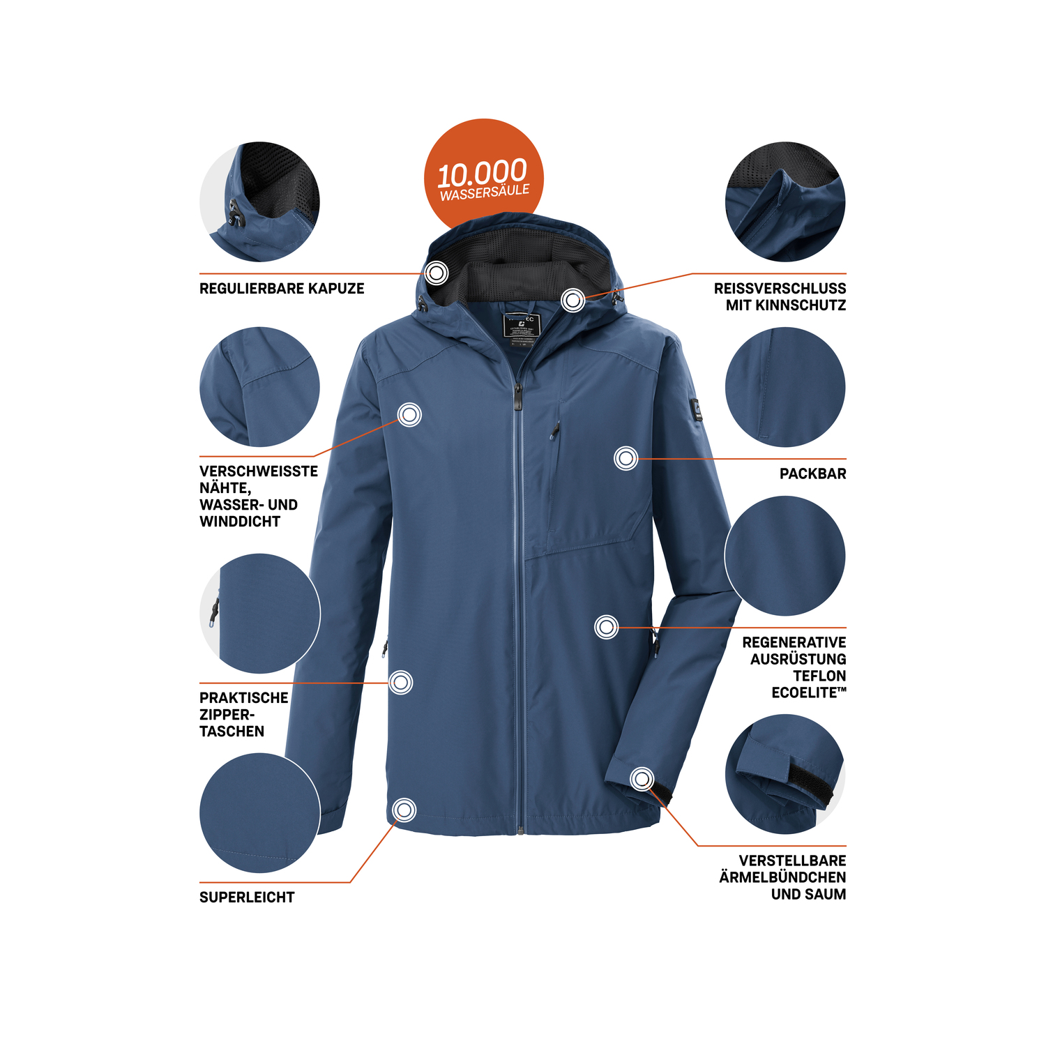 Herren killtec Blau KOS 56 MN JCKT Funktionsjacke