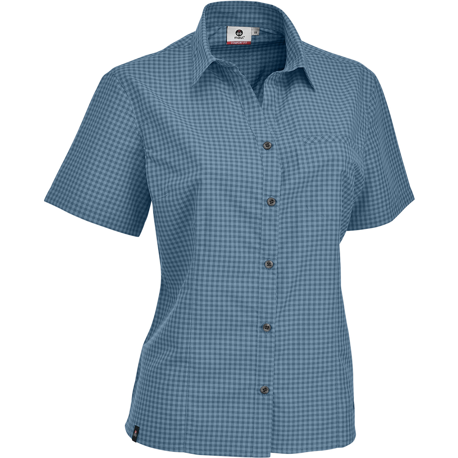 Damen Maul Sport Hellblau Sandnes XT - 1/2 Bluse kariert 79 52 Bluse