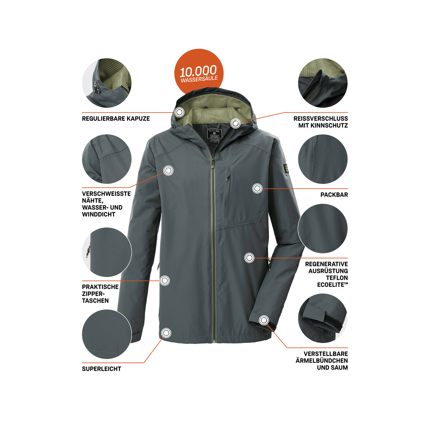 Herren killtec Grün KOS 56 MN JCKT Funktionsjacke