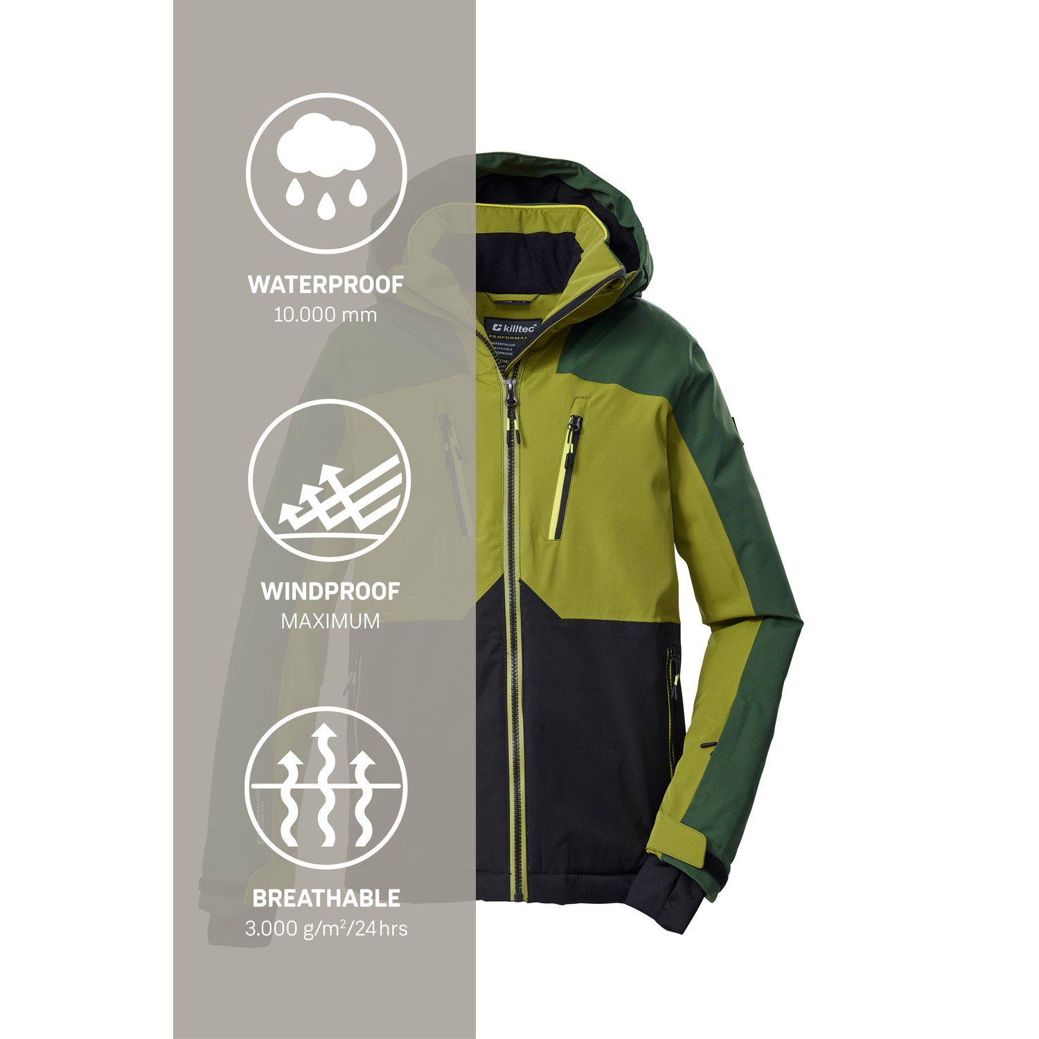 Kinder killtec Schwarz KSW 190 BYS SKI JCKT 00200 176 Funktionsjacke