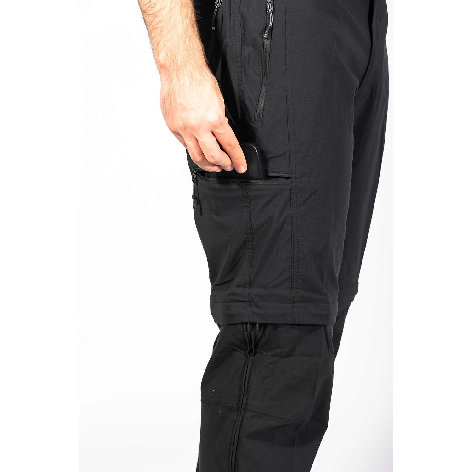 Herren Maul Sport Schwarz Quebec XT - T-Zipp off Hose el 50 50 Hose