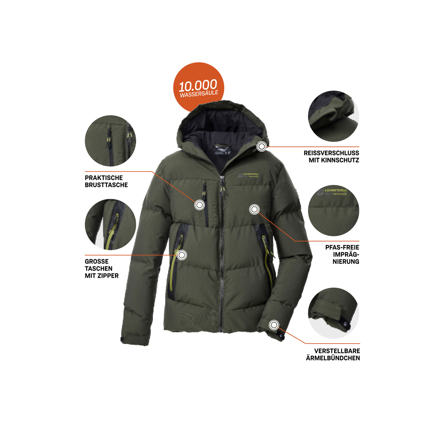 Kinder killtec Dunkeloliv KOW 239 BYS QLTD JCKT Funktionsjacke
