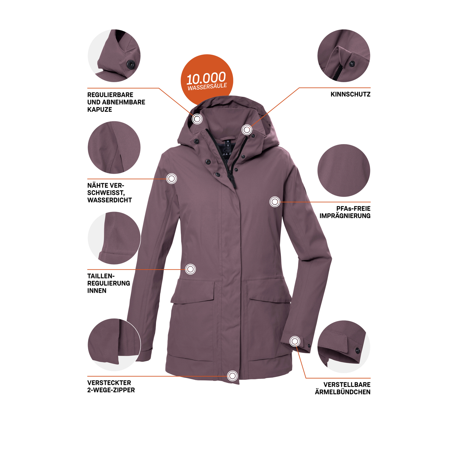 Damen G.I.G.A. DX by killtec Pflaume GS 54 WMN JCKT