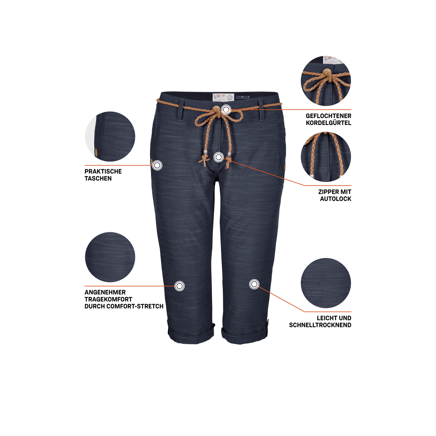 Damen G.I.G.A. DX by killtec Blau GS 93 WMN PNTS 00814 50 Caprihose