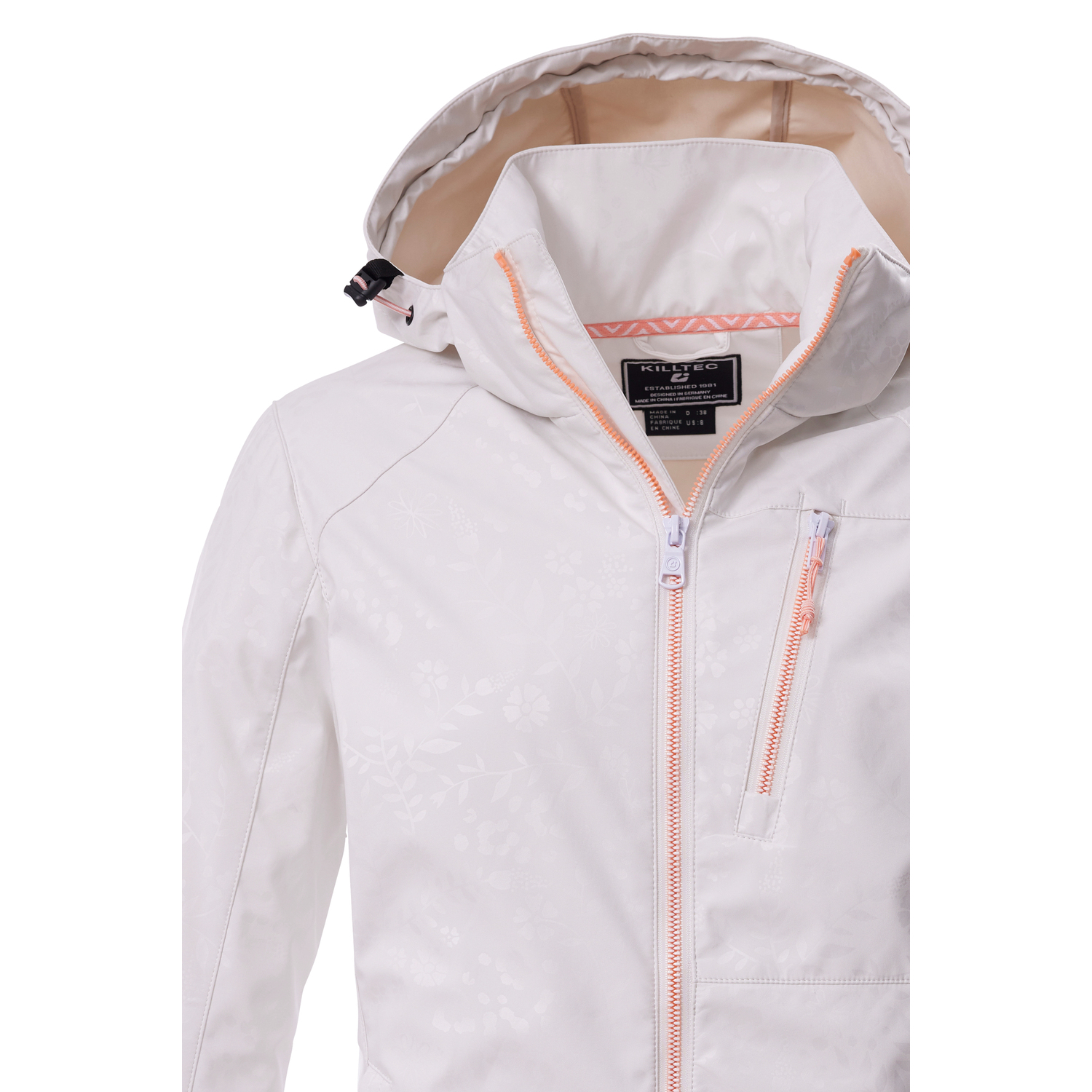 Damen killtec Weiß KOS 13 WMN SFTSHLL JCKT EMBOSS 00101 50 Funktionsjacke
