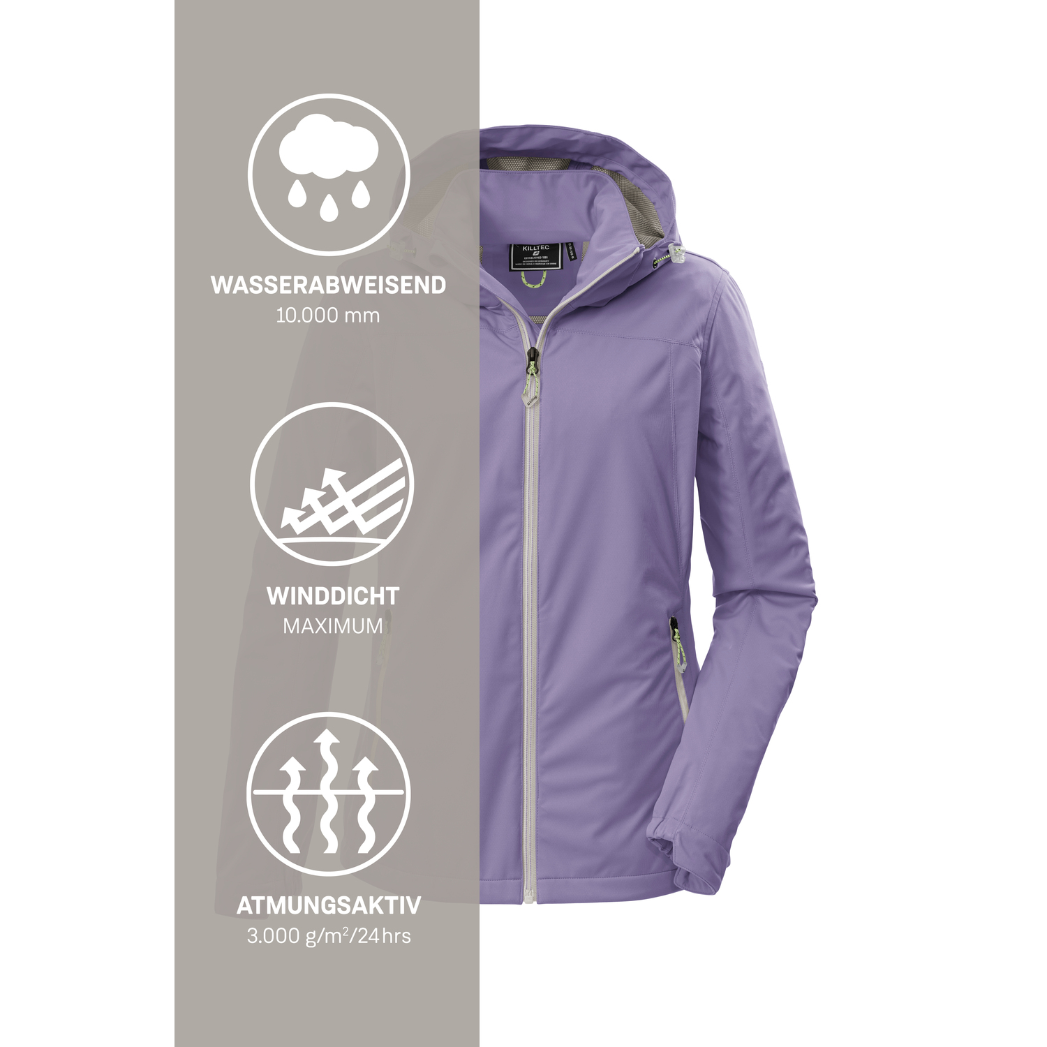 Damen killtec Pflaume KOS 69 WMN SFTSHLL JCKT 00458 50 Funktionsjacke