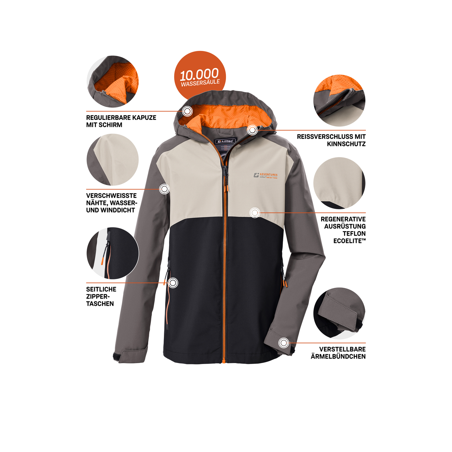 Kinder killtec Grau KOS 147 BYS JCKT 00271 176 Funktionsjacke