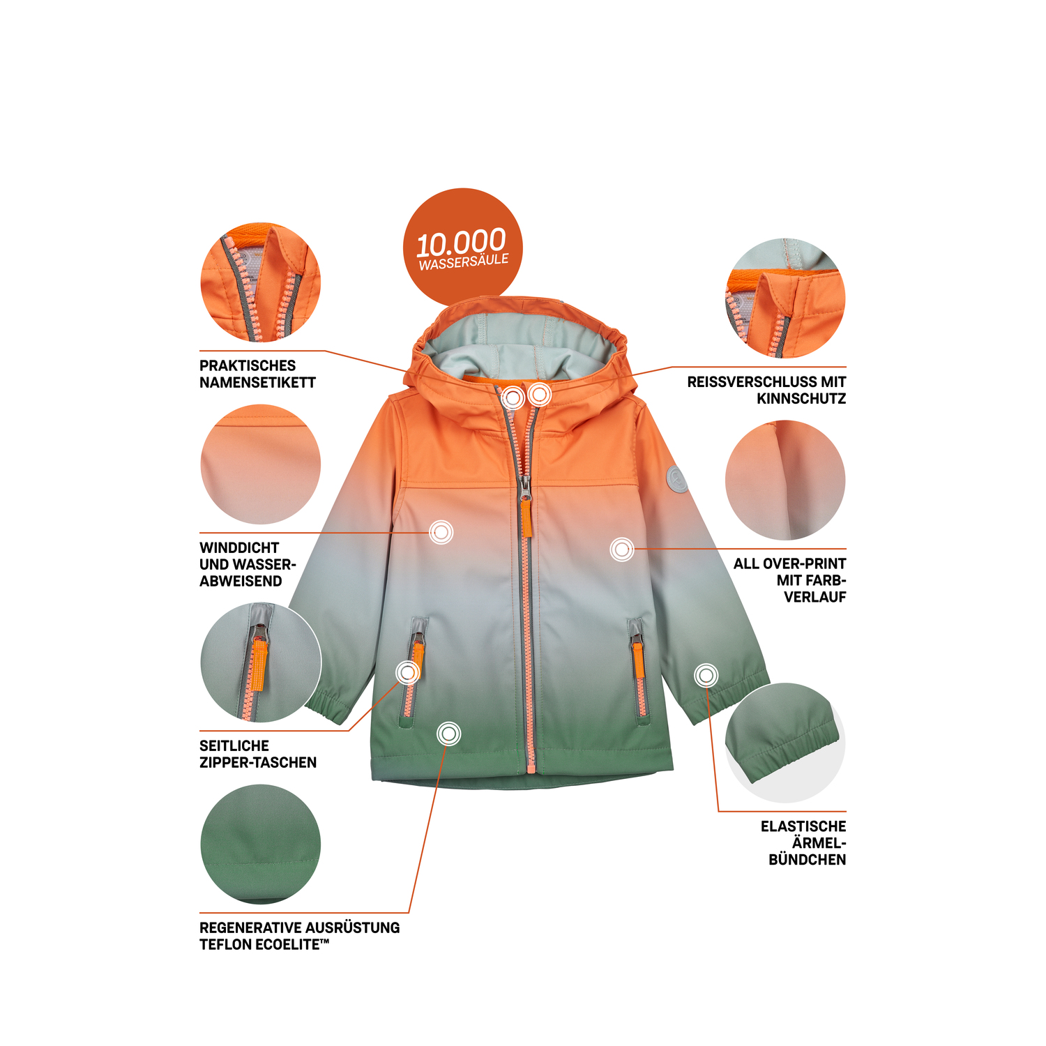 Minis first instinct by killtec Orange FIOS 5 MNS SFTSHLL JCKT 00647 122/8 Funktionsjacke