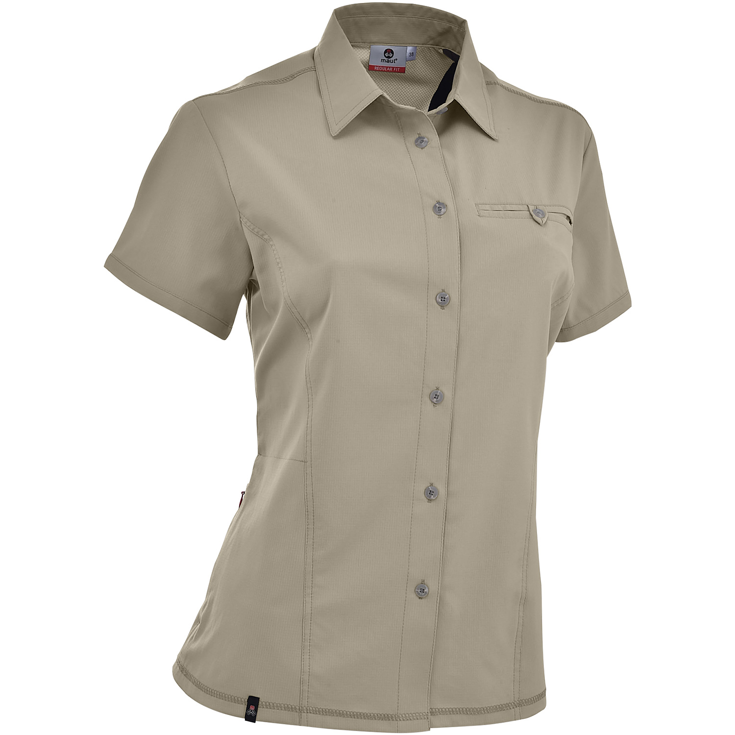 Damen Maul Sport Beige Oria UV50 - 1/2 Bluse uni, ela 33 50 Polo