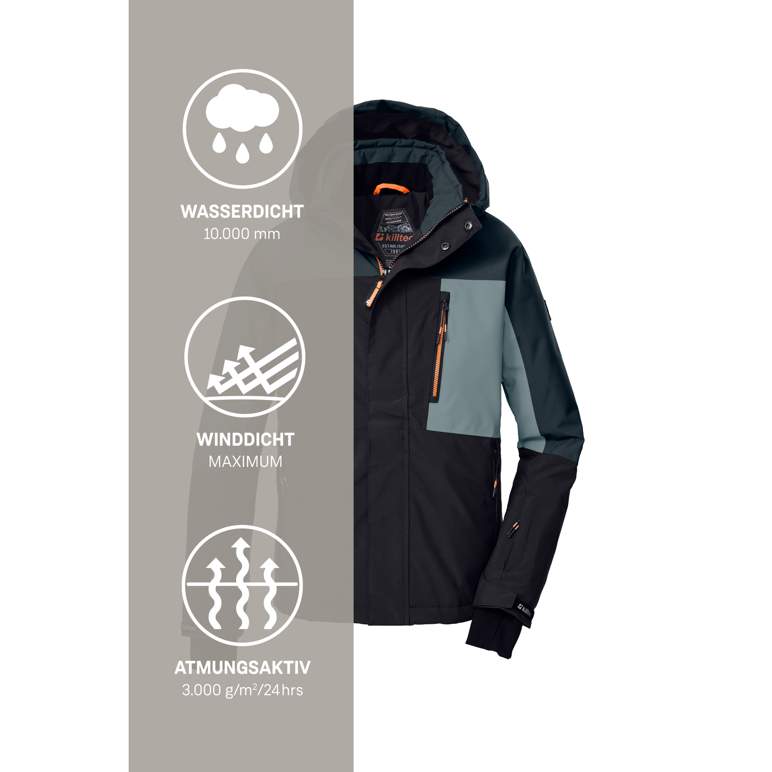 Kinder killtec Schwarz KSW 200 BYS SKI JCKT 00269 176 Funktionsjacke