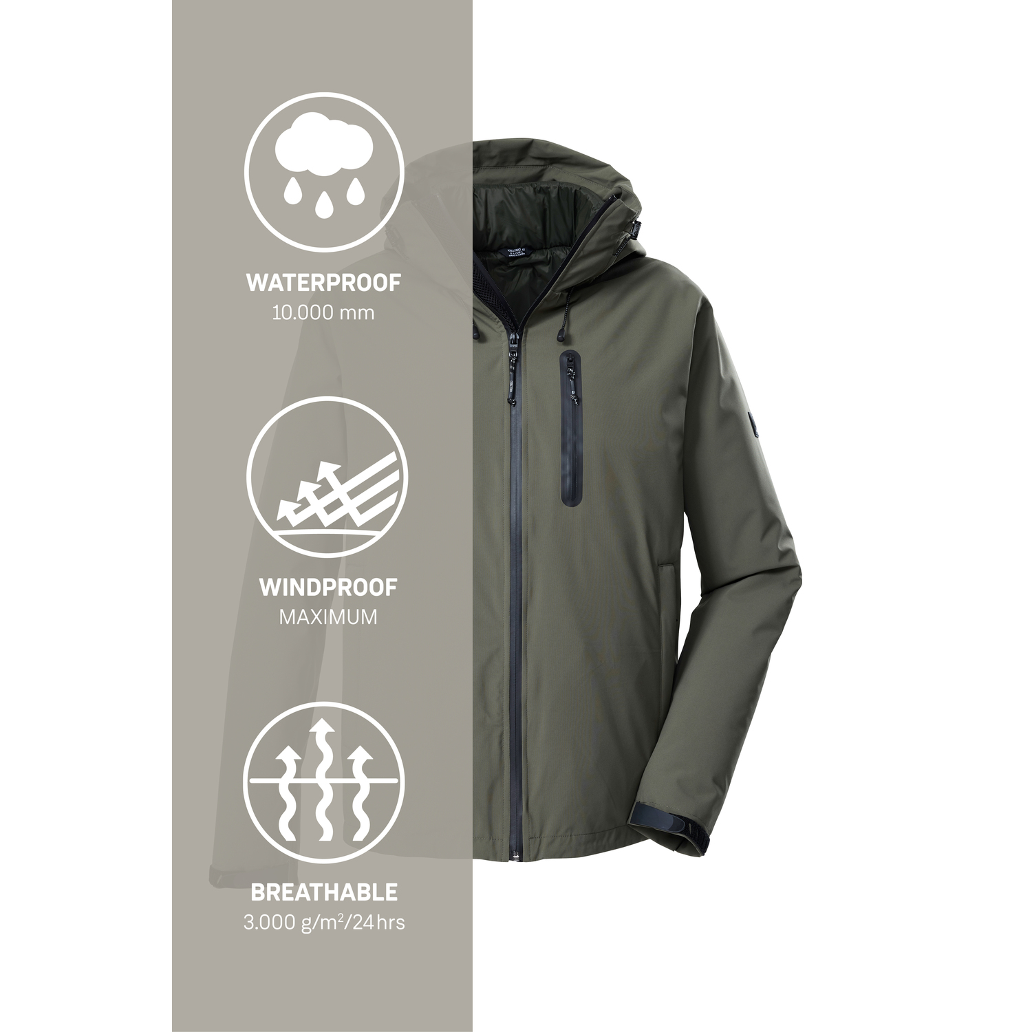 Herren killtec Oliv KOW 95 MN JCKT 00717 4XL Doppeljacke