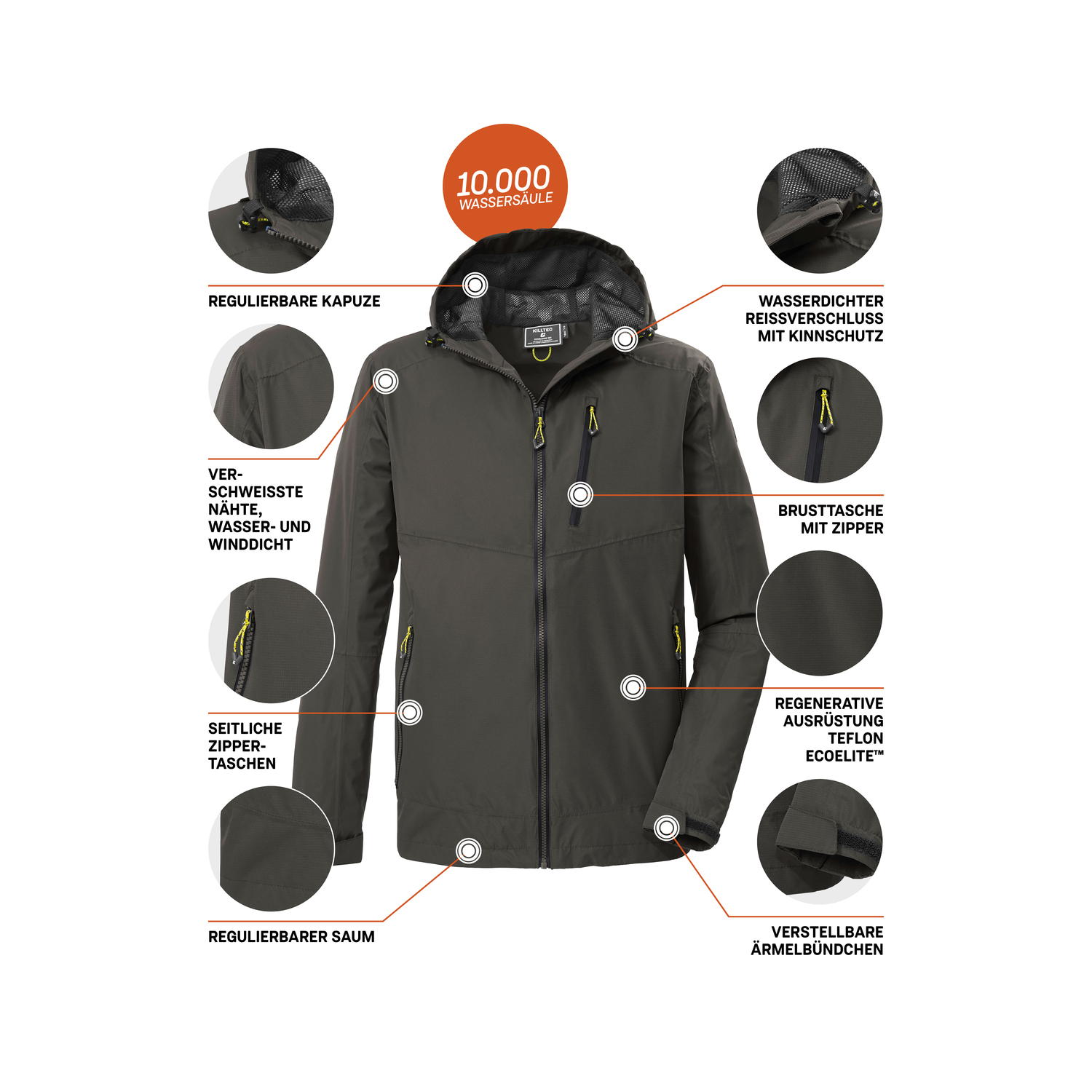 Herren killtec Grün KOS 41 MN JCKT 00749 4XL Funktionsjacke