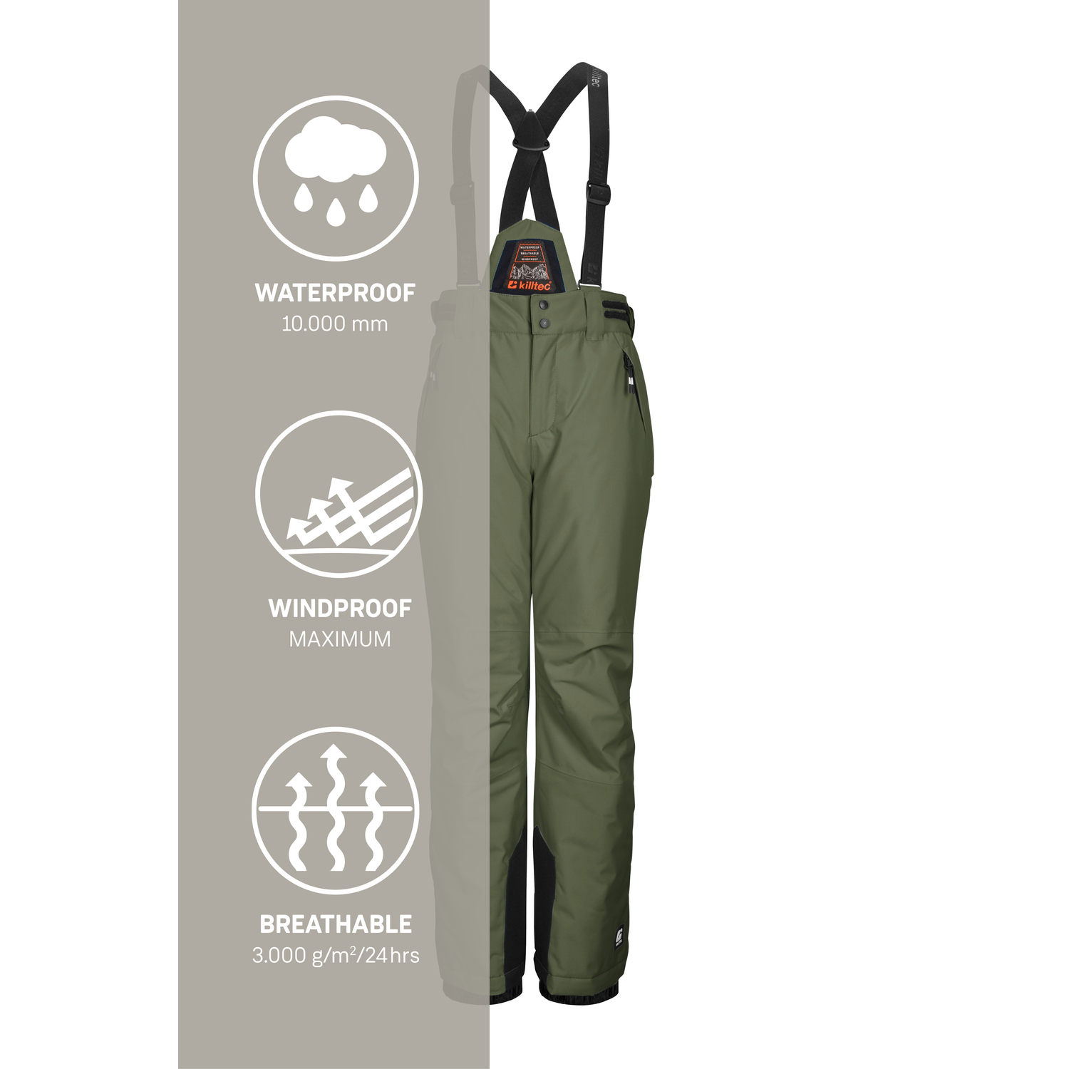 Kinder killtec Oliv KSW 214 BYS SKI PNTS Latzhose