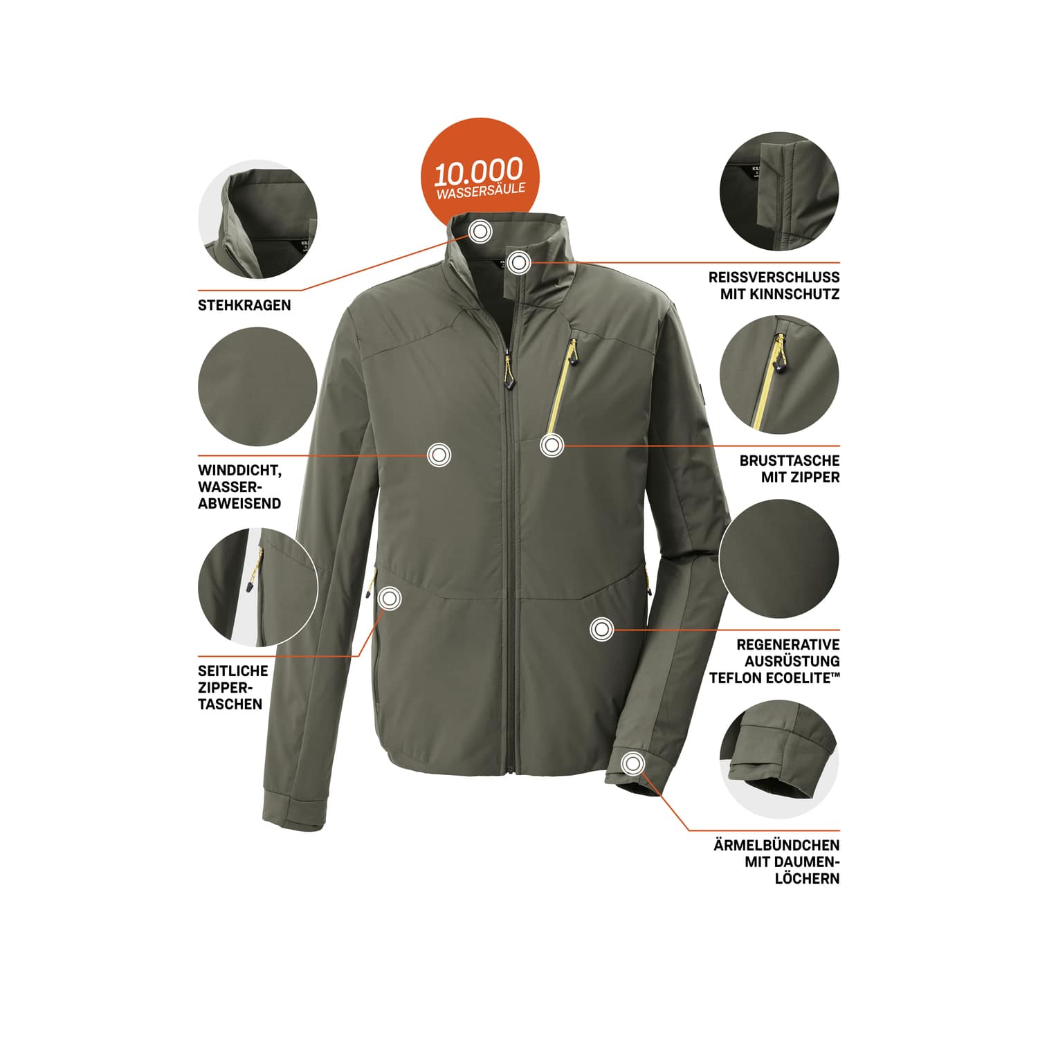 Herren killtec Oliv KOS 25 MN JCKT 00717 XXL Funktionsjacke