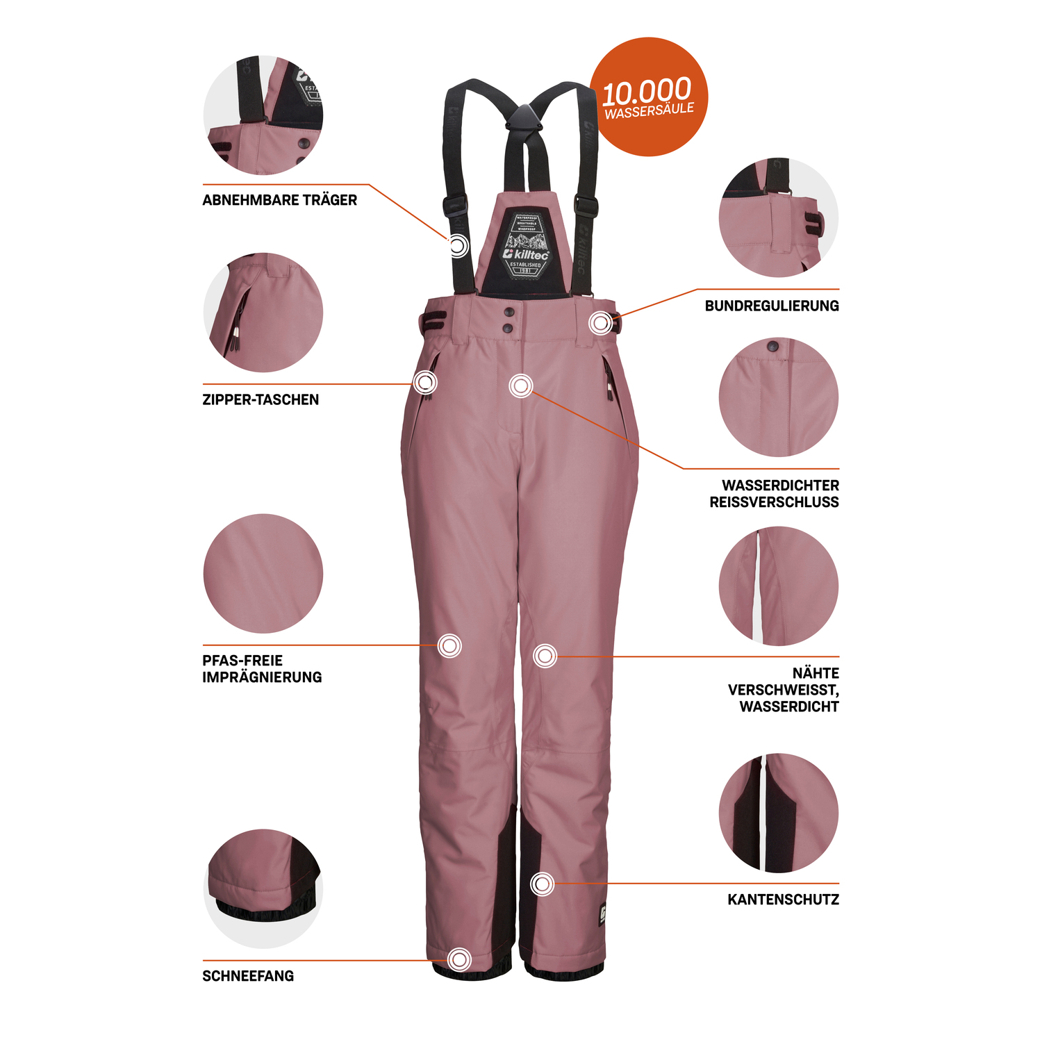 Kinder killtec Rose KSW 213 GRLS SKI PNTS 00427 176 Latzhose