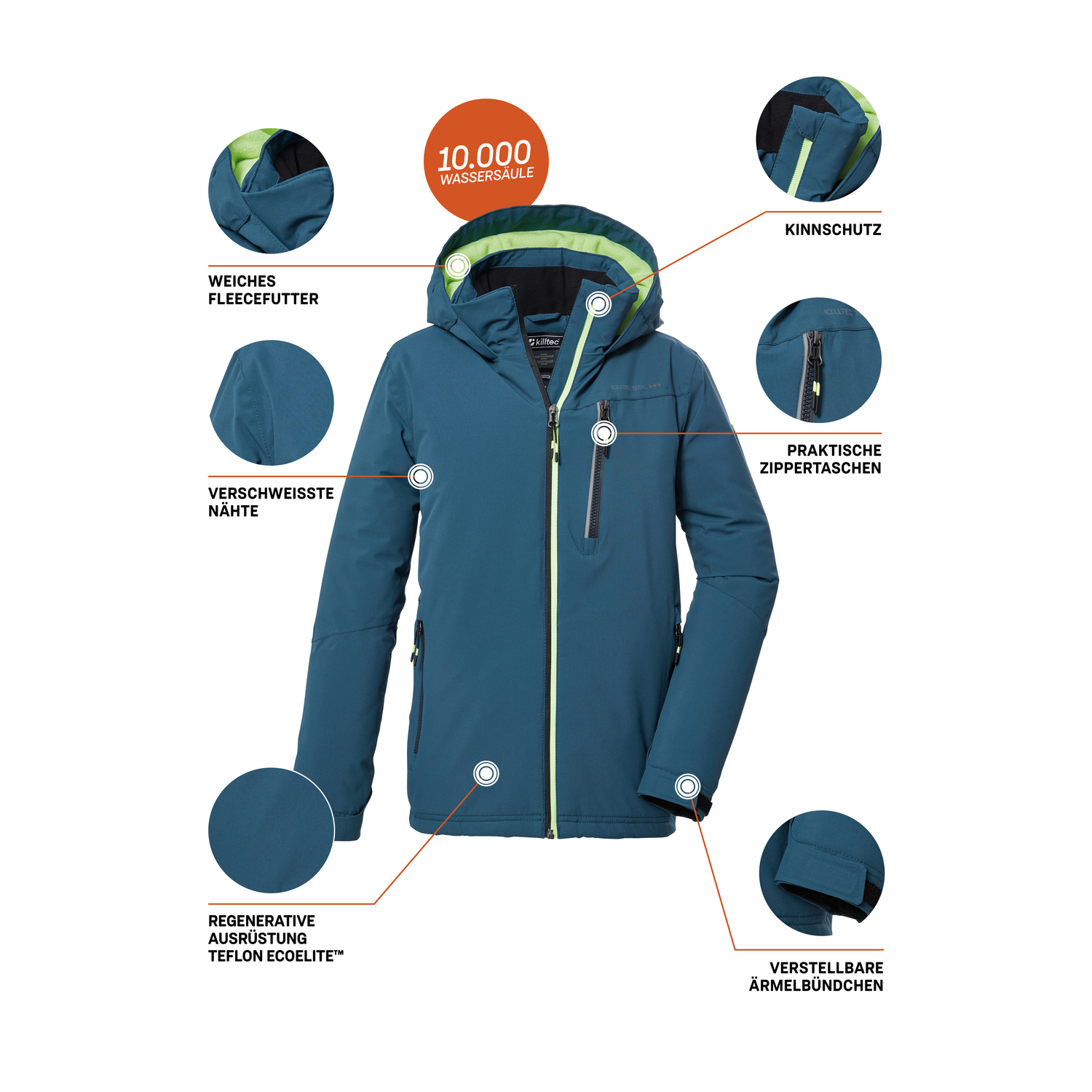 Jungen Kinder killtec Blau KOW 159 BYS JCKT 00262 176 Funktionsjacke