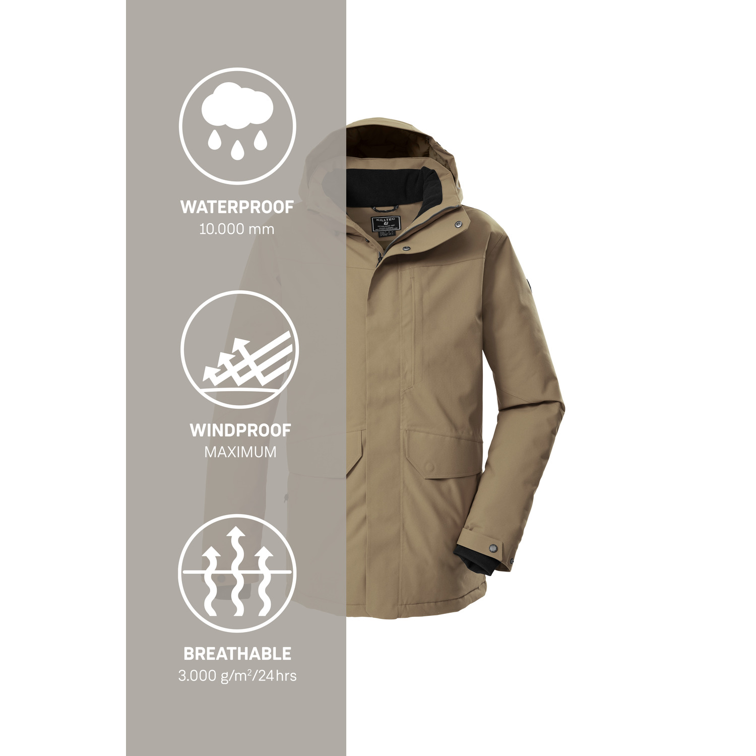 Herren killtec Grau KOW 85 MN PRK Mantel