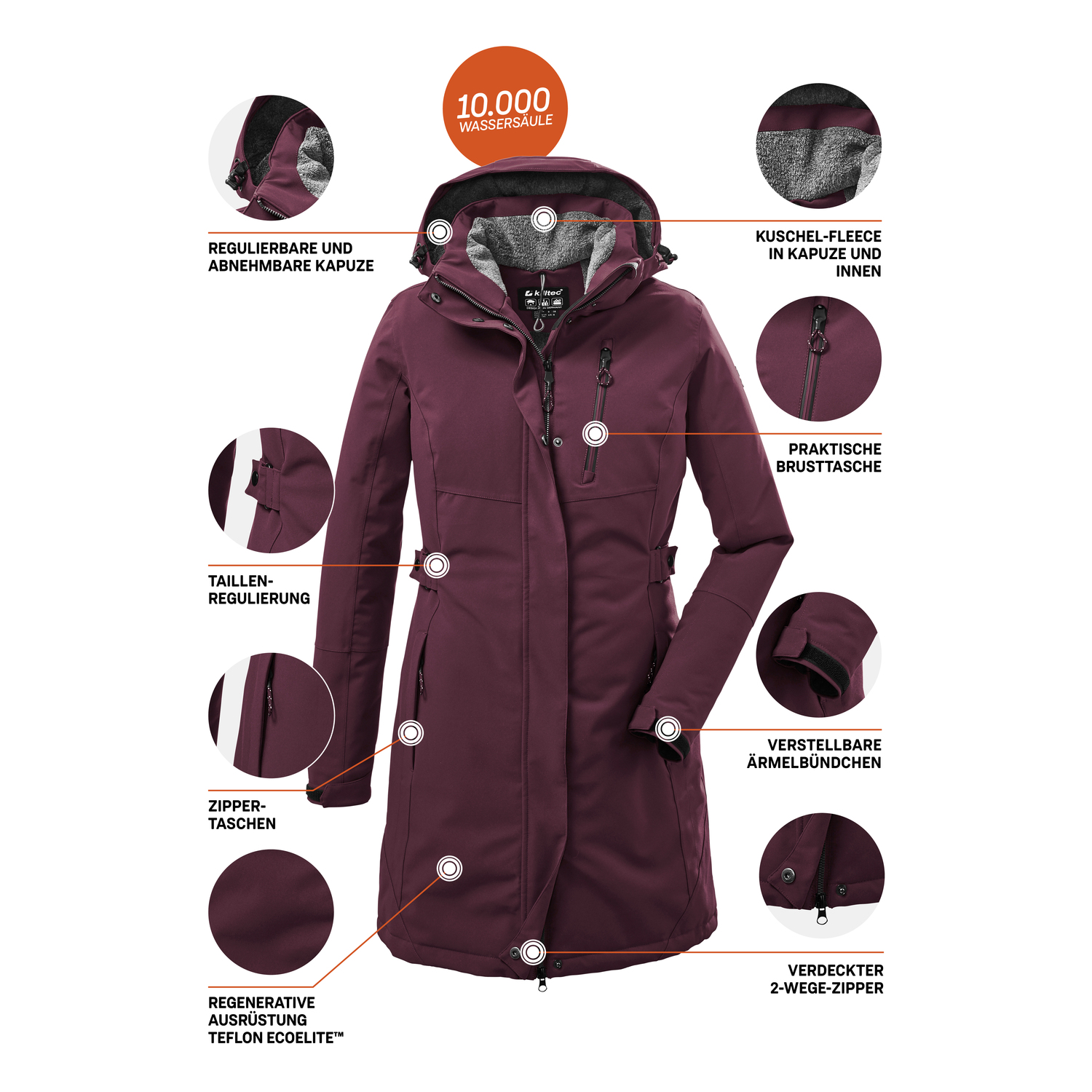 Damen killtec Pflaume