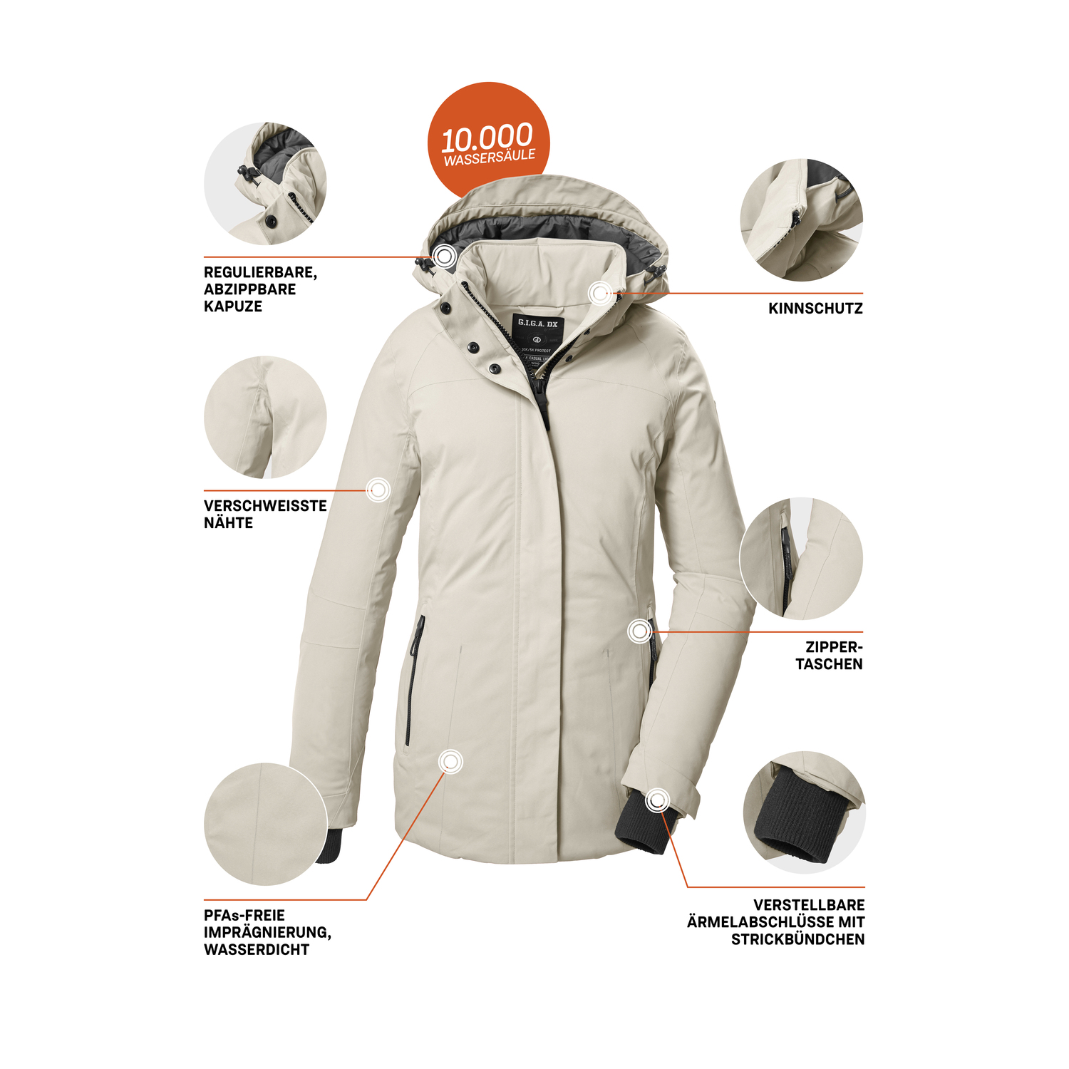 Damen G.I.G.A. DX by killtec Beige GW 6 WMN JCKT 00106 50 Funktionsjacke