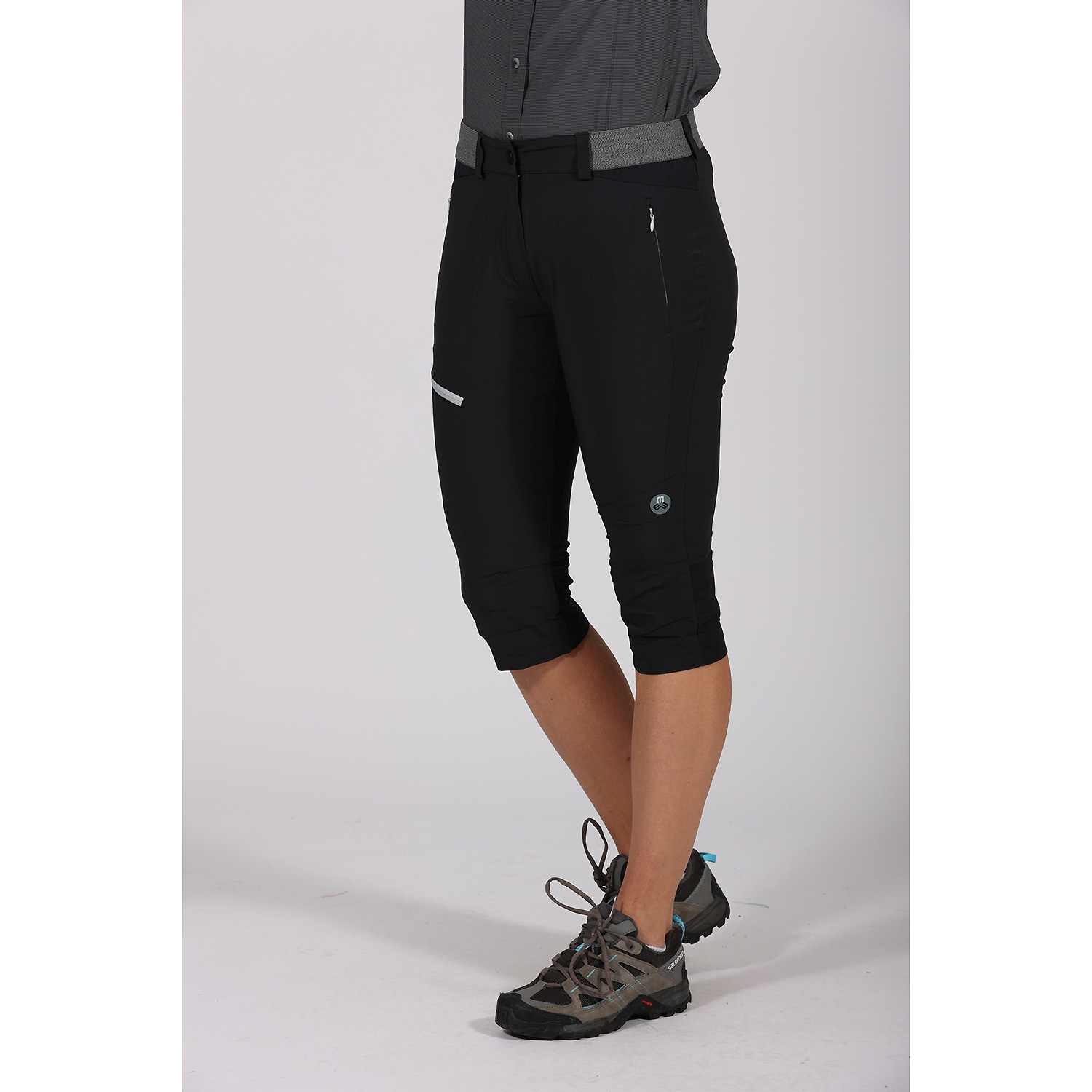 Damen Maul Sport Schwarz Leiterspitze-Shorts elastic 16 38 Bermuda