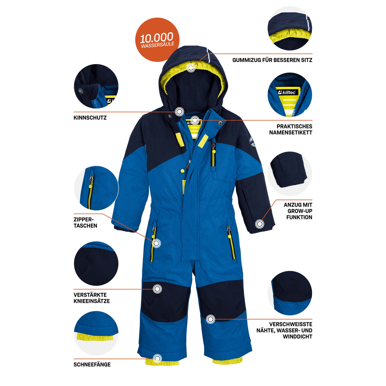 Minis killtec Royal Blau mit Oberteil Kesley Mini Overall