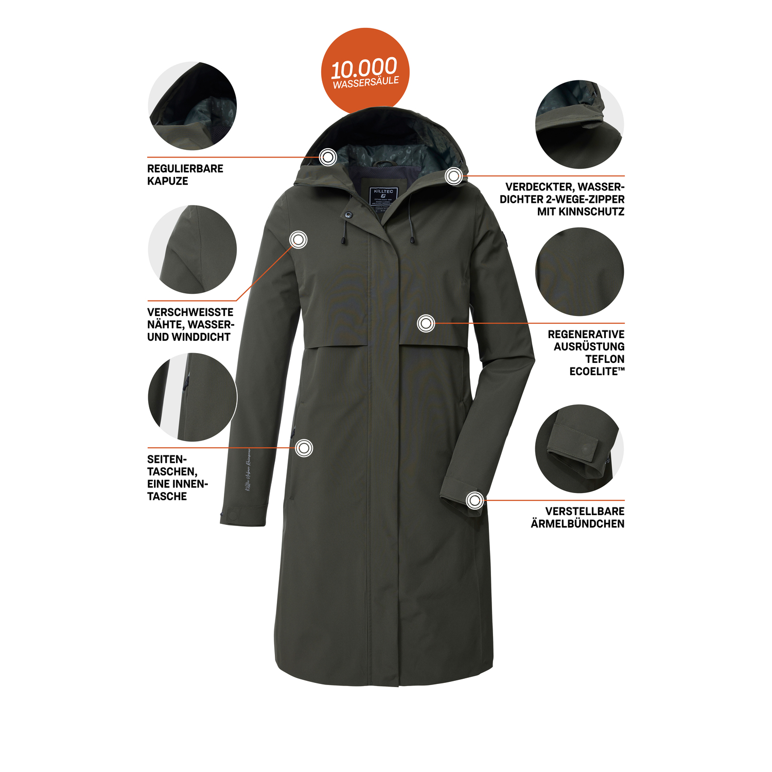 Damen killtec Grün KOS 46 WMN PRK Funktionsjacke