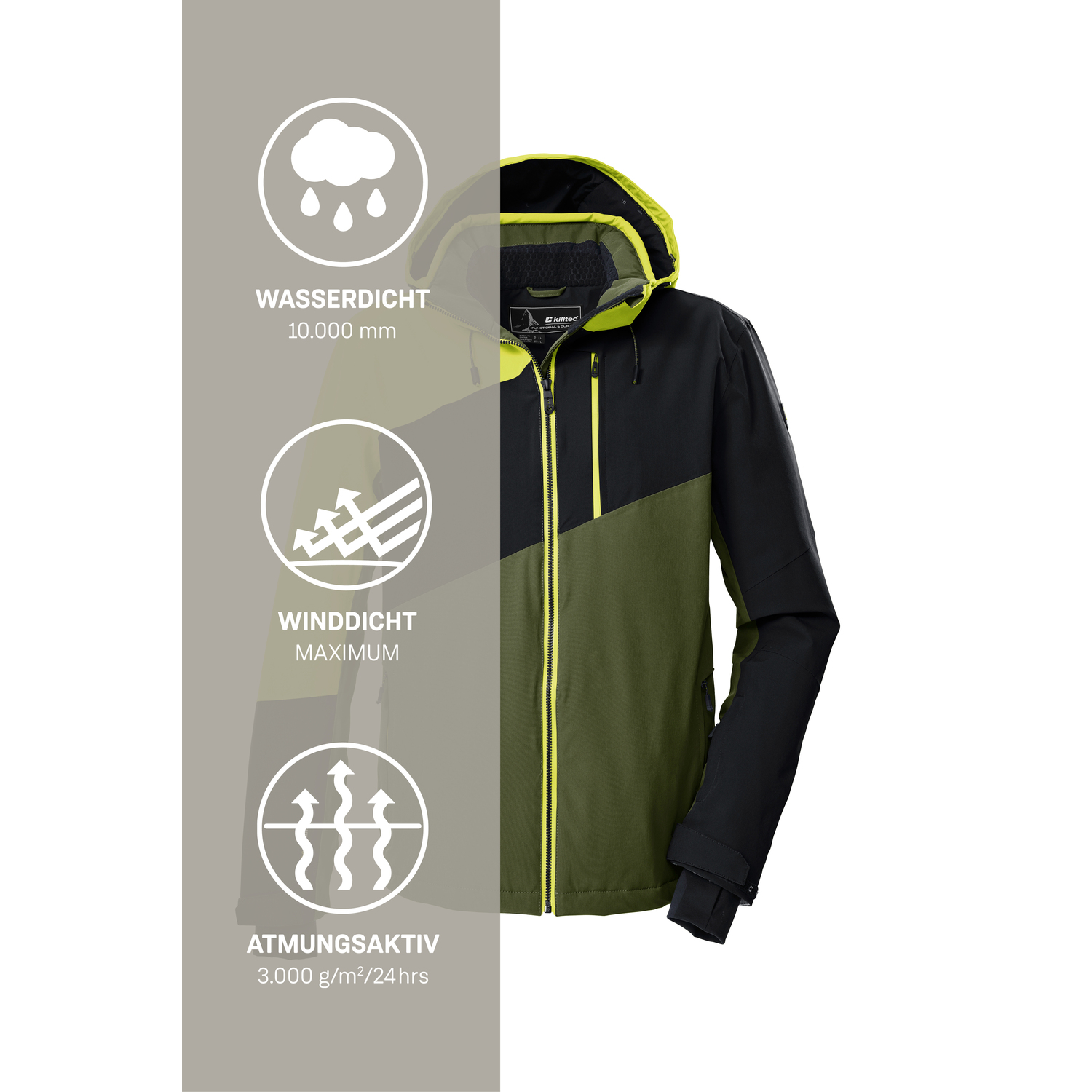 Herren killtec Grün KSW 32 MN SKI JCKT Funktionsjacke