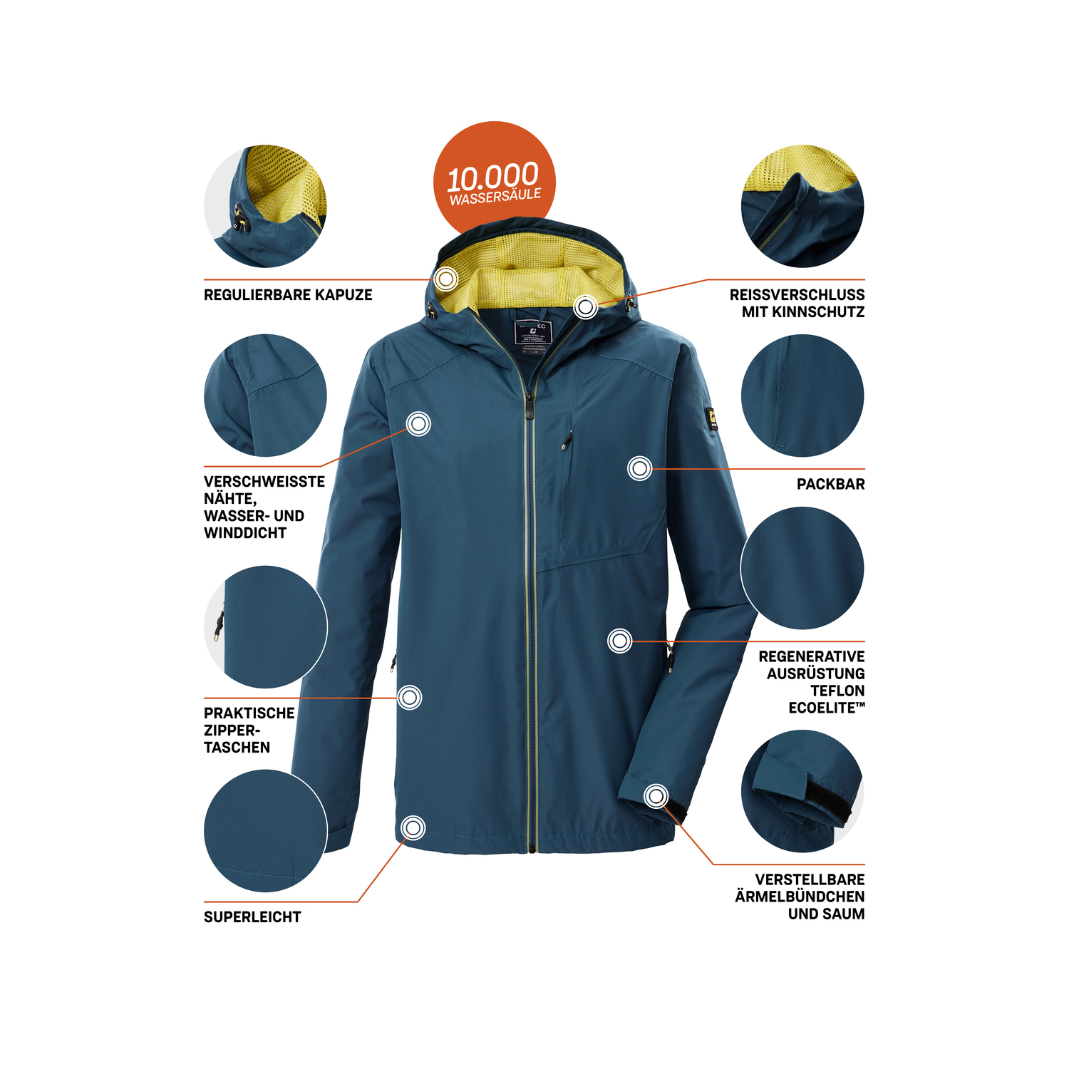 Herren killtec Blau KOS 56 MN JCKT Funktionsjacke