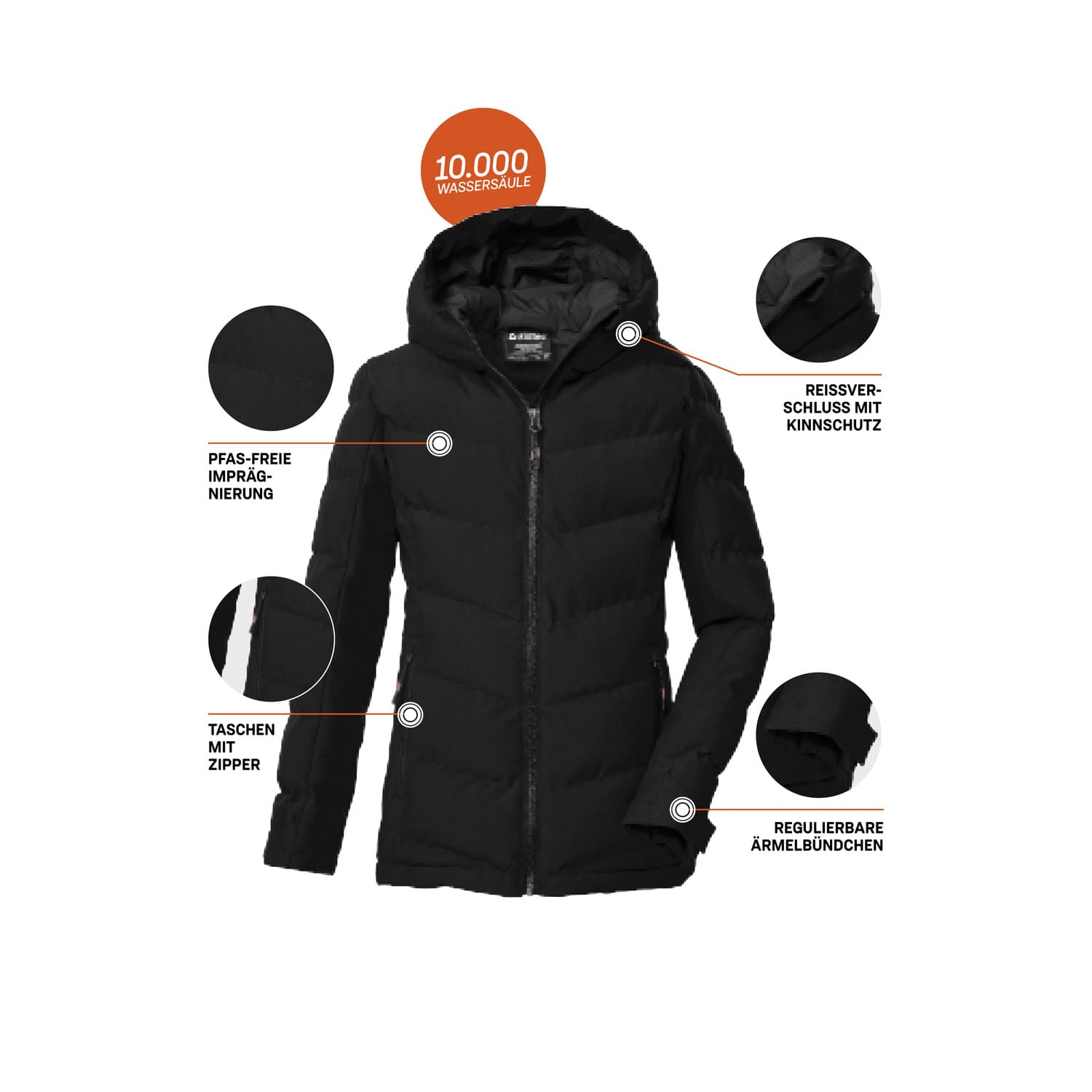 Kinder killtec Schwarz KOW 220 GRLS QLTD JCKT 00200 176 Funktionsjacke