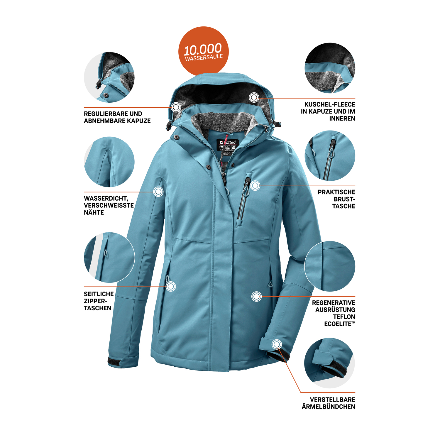Damen killtec Rauchblau KOW 140 WMN JCKT 00841 52 Funktionsjacke