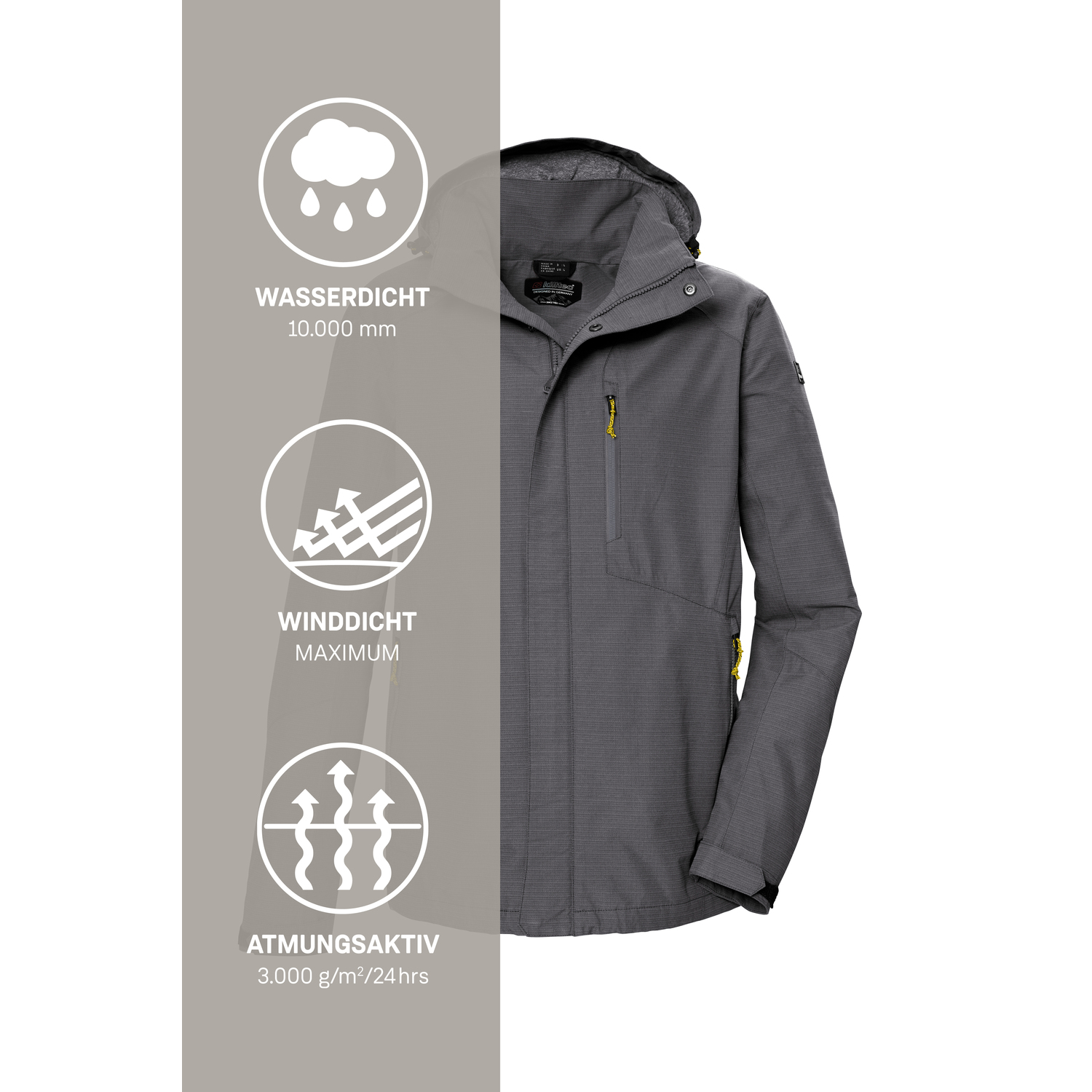 Herren killtec Anthrazit KOS 256 MN JCKT_CARLEB Funktionsjacke