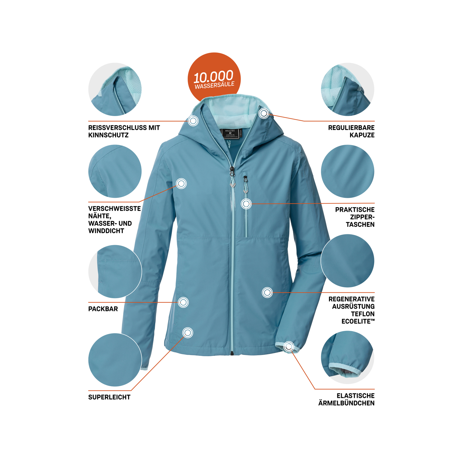 Damen killtec Blau KOS 73 WMN JCKT 00841 50 Funktionsjacke