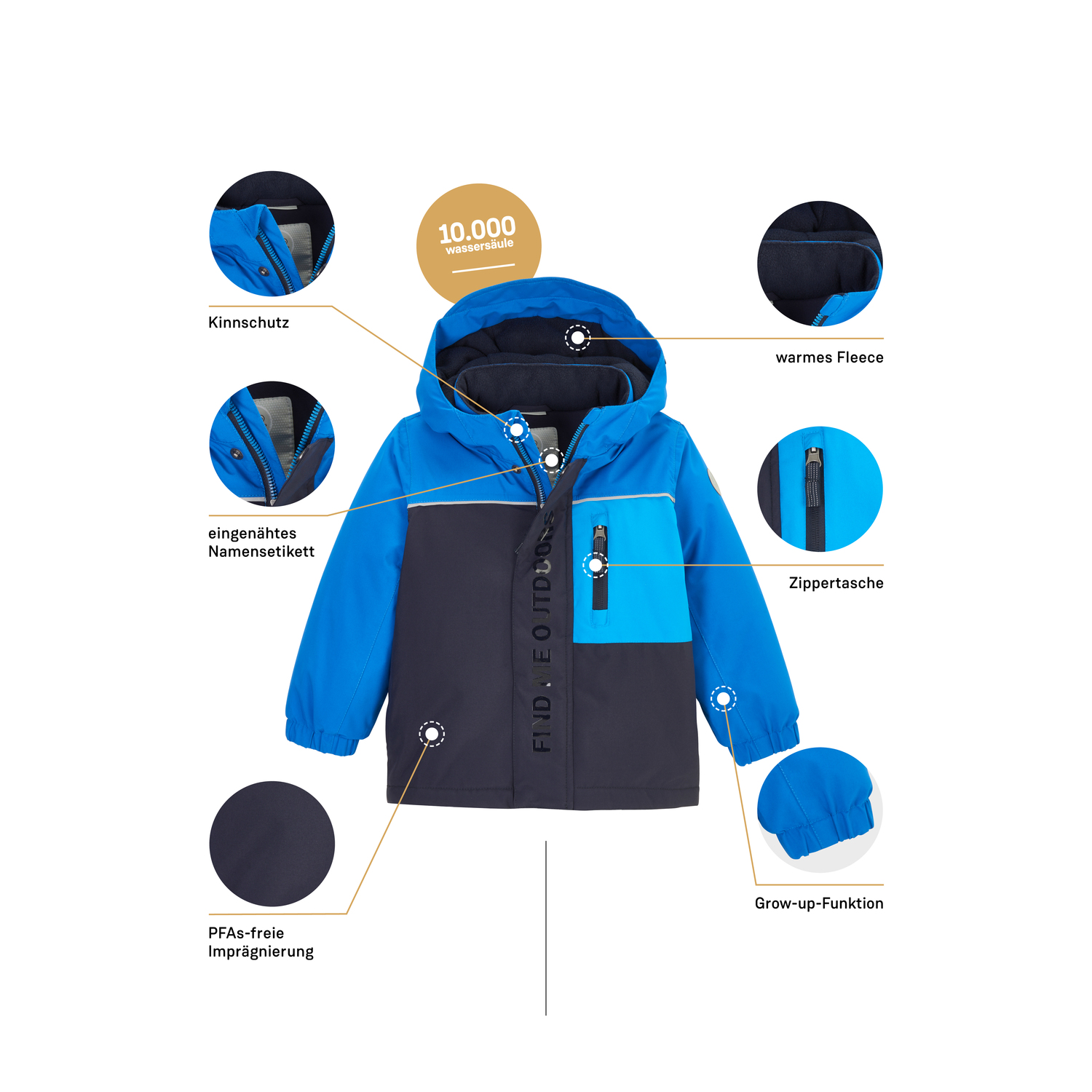 Minis Baby und Kleinkinder first instinct by killtec Blau FIOW 22 MNS JCKT 00800 122/8 Funktionsjacke