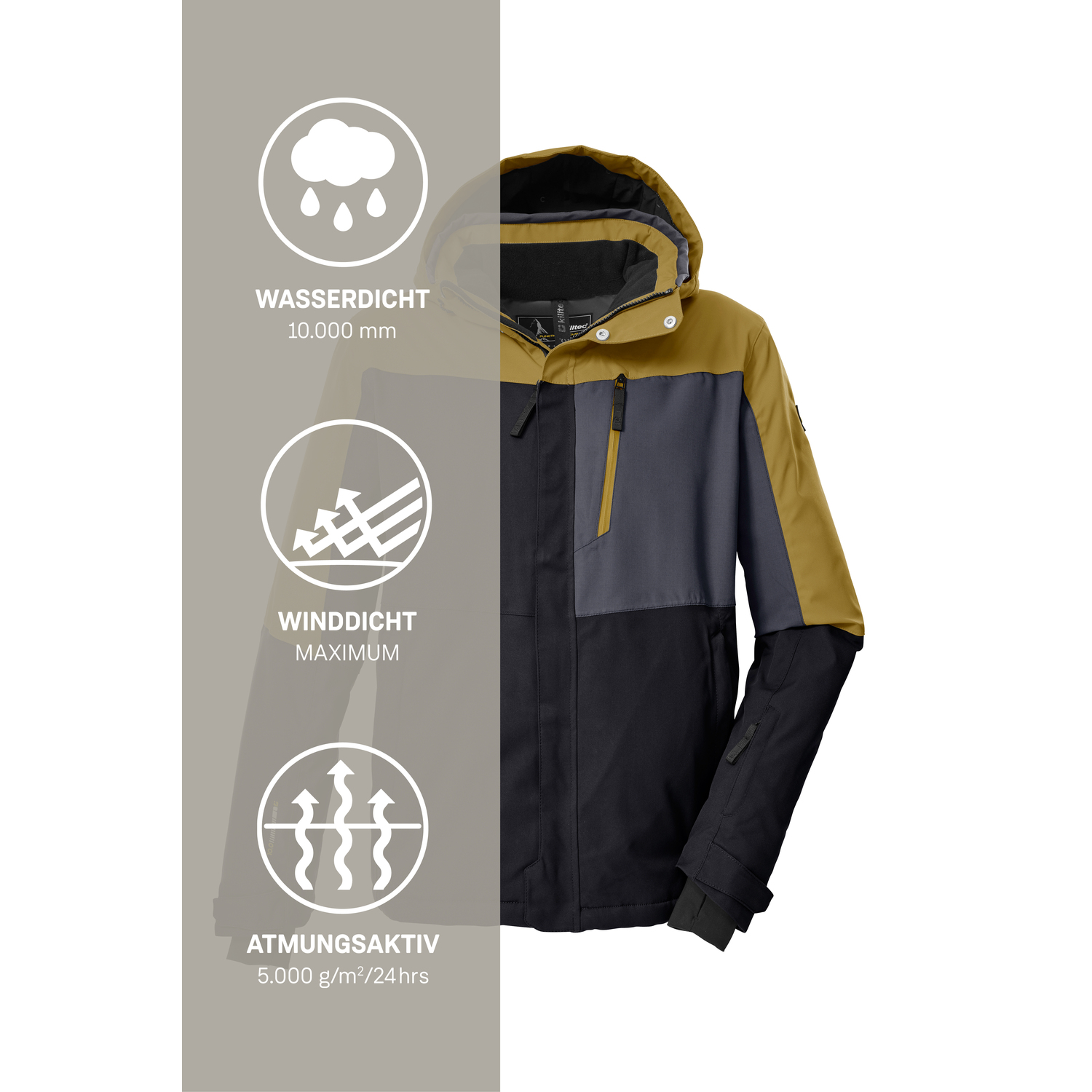 Herren killtec Schwarz KSW 52 MN SKI JCKT 00269 4XL Funktionsjacke