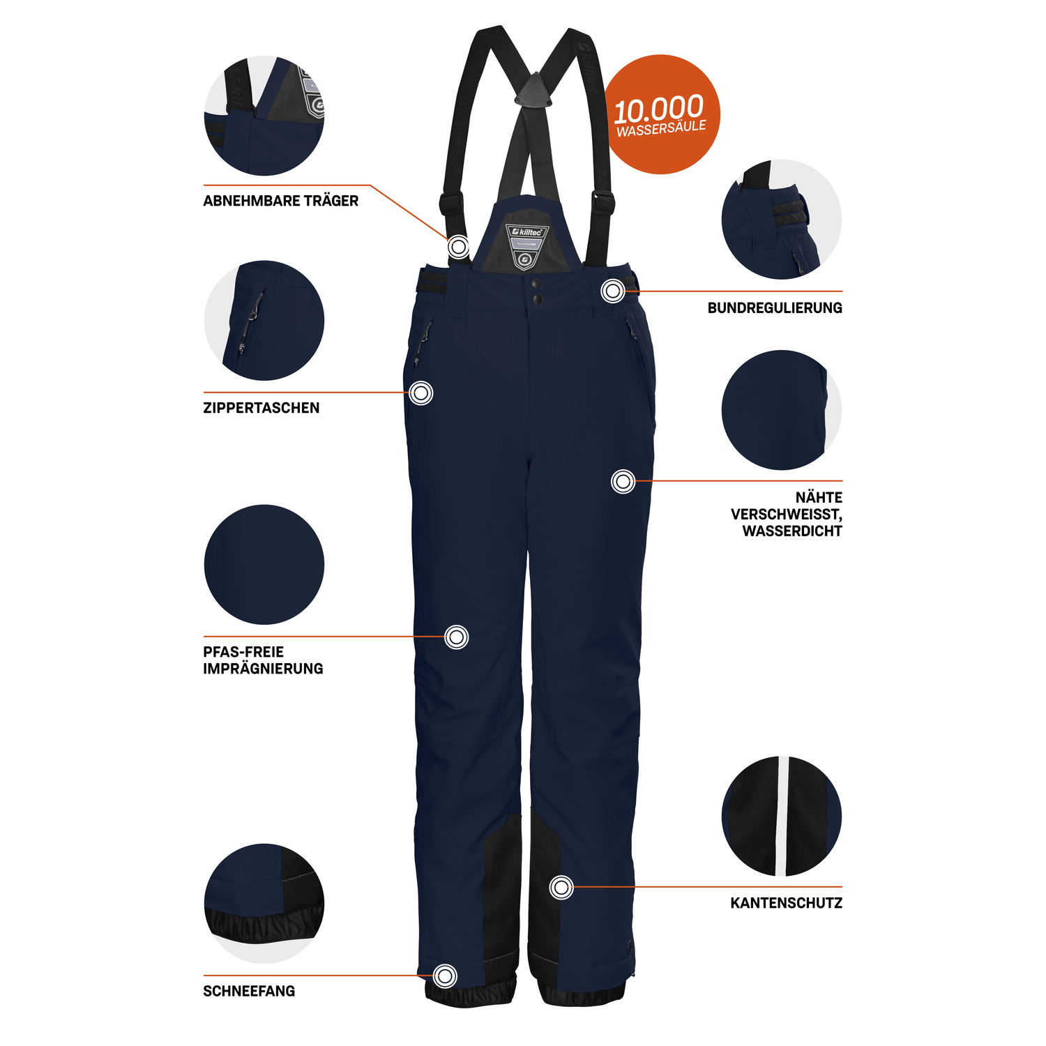 Mädchen Kinder killtec Blau KSW 77 GRLS SKI PNTS 00981 176 Latzhose