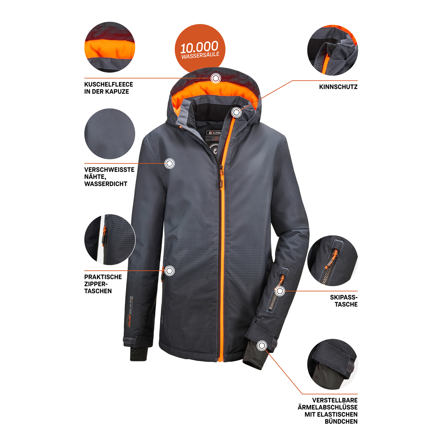 Jungen killtec Grau Lynge BYS JCKT E 00203 164 Funktionsjacke