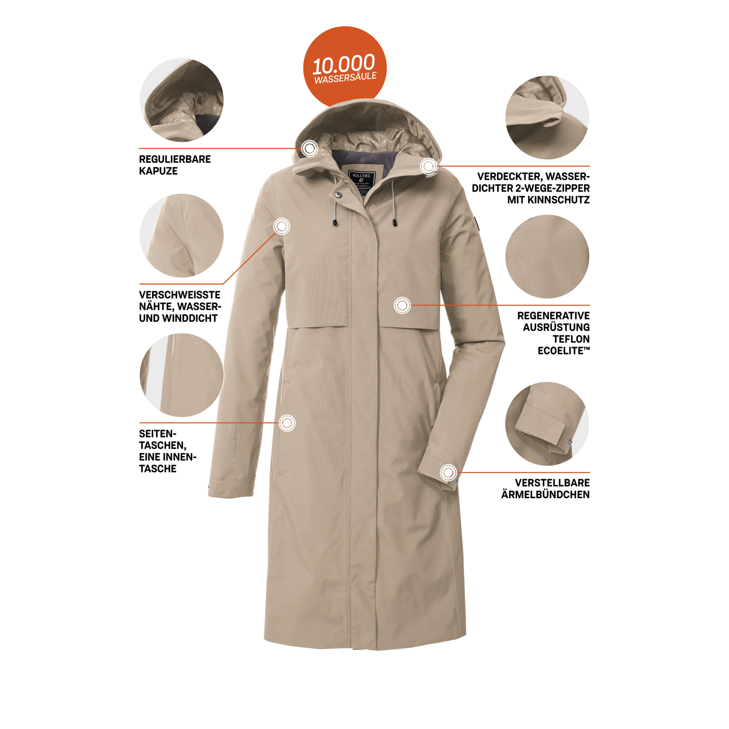 Damen killtec Braun KOS 46 WMN PRK Funktionsjacke