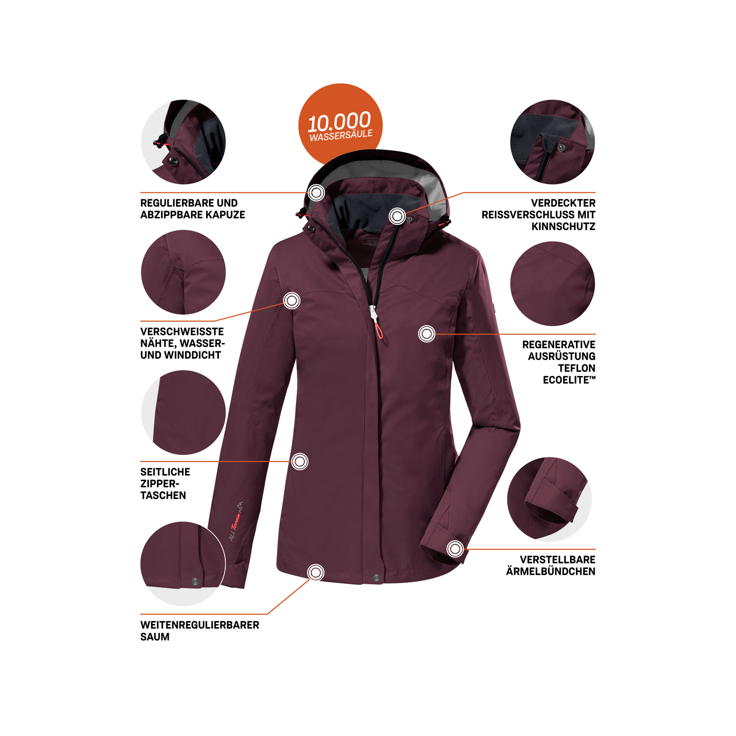 Damen killtec Violett KOS 133 WMN JCKT 00452 54 Funktionsjacke