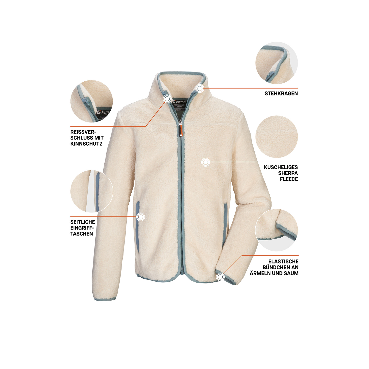 Kinder killtec Beige KOW 241 BYS FLC JCKT 00103 176 Unterjacke