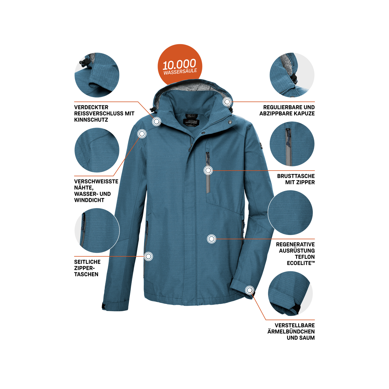 Herren killtec Blau KOS 256 MN JCKT_CARLEB Funktionsjacke