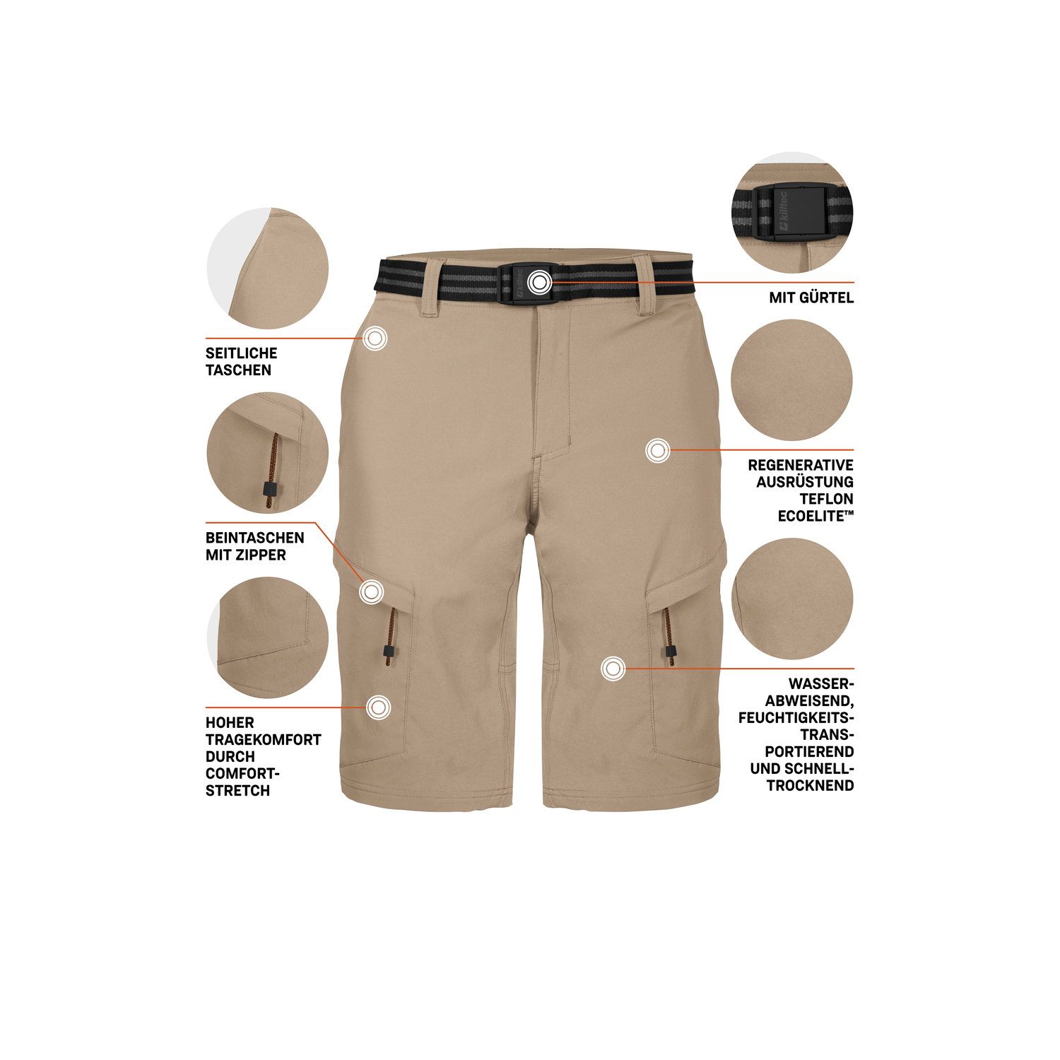 Herren killtec Sand KOS 11 MN BRMDS 00307 60 Bermuda